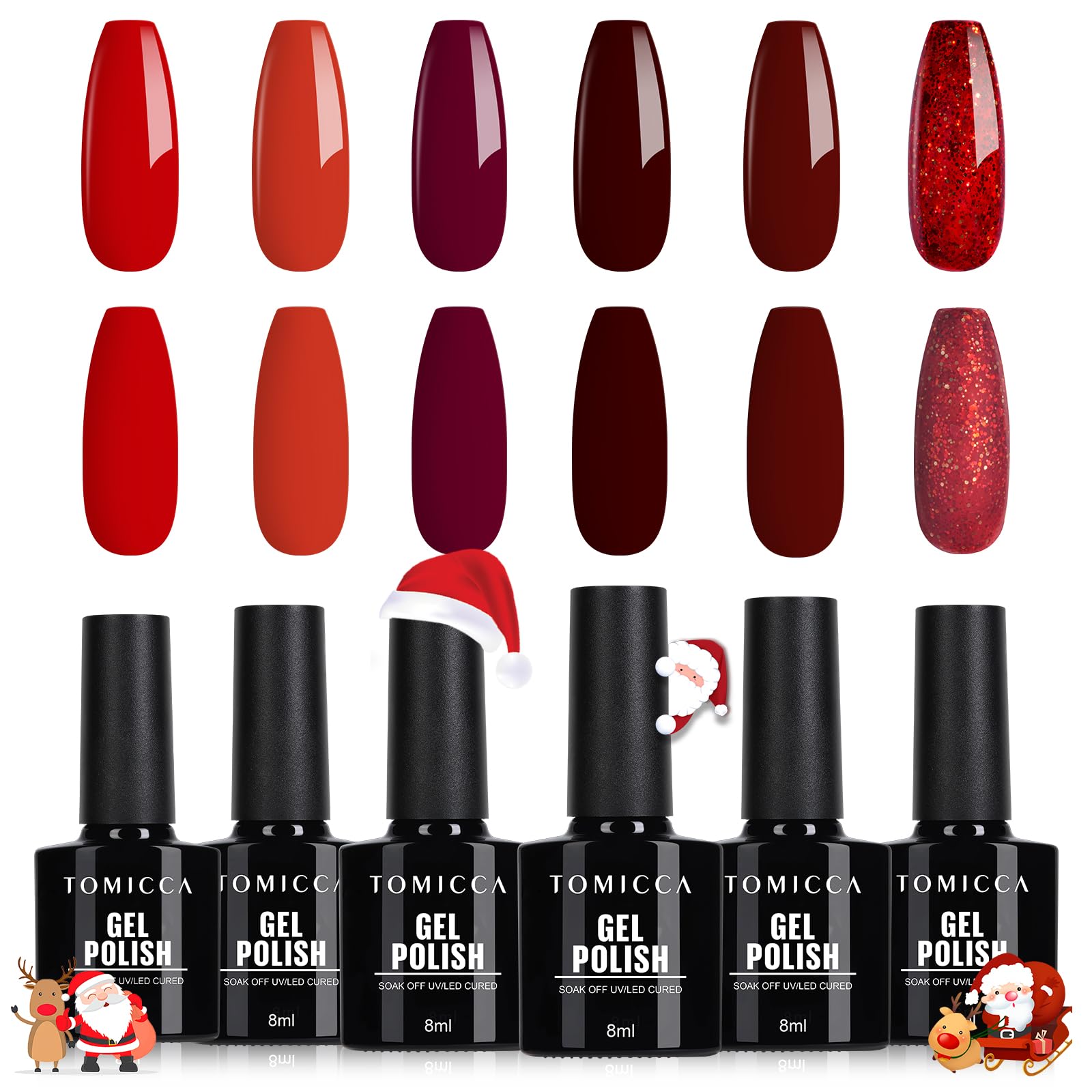 【送料無料】TOMICCA ジェルネイル カラー セット色持ち良い 初心者用カラージェル 色：レッド