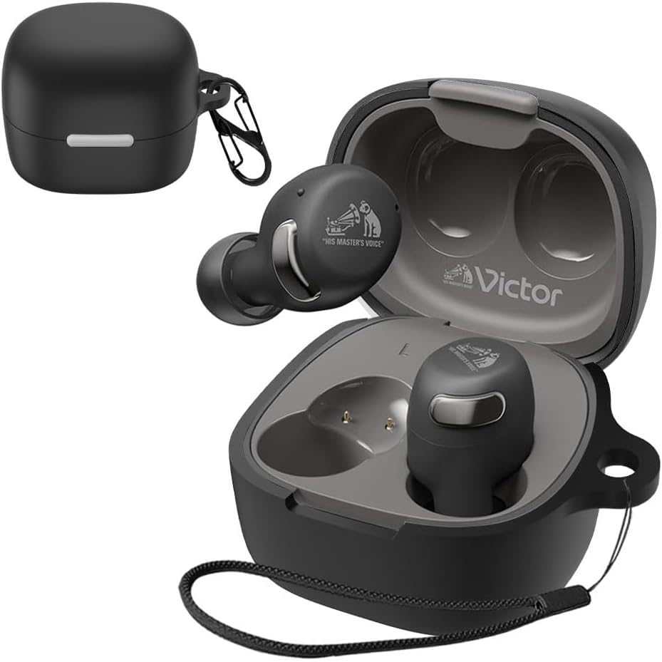 【送料無料】ワイヤレスイヤホン シリコン ケース 色：ブラック、サイズ：JVC ケンウッド Victor HA-A30T2 ケース