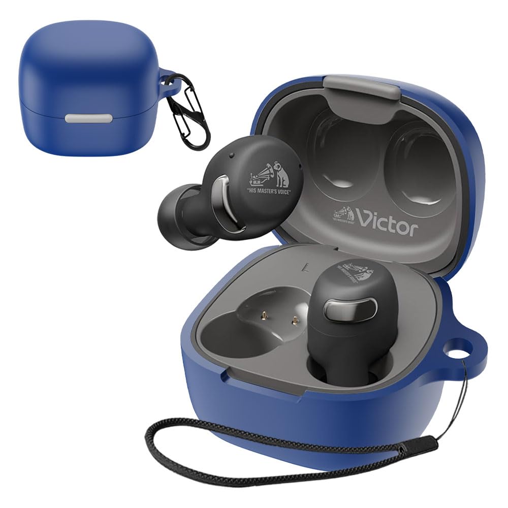 【送料無料】ワイヤレスイヤホン シリコン ケース 色：ブルー、サイズ：JVC ケンウッド Victor HA-A30T2 ケース
