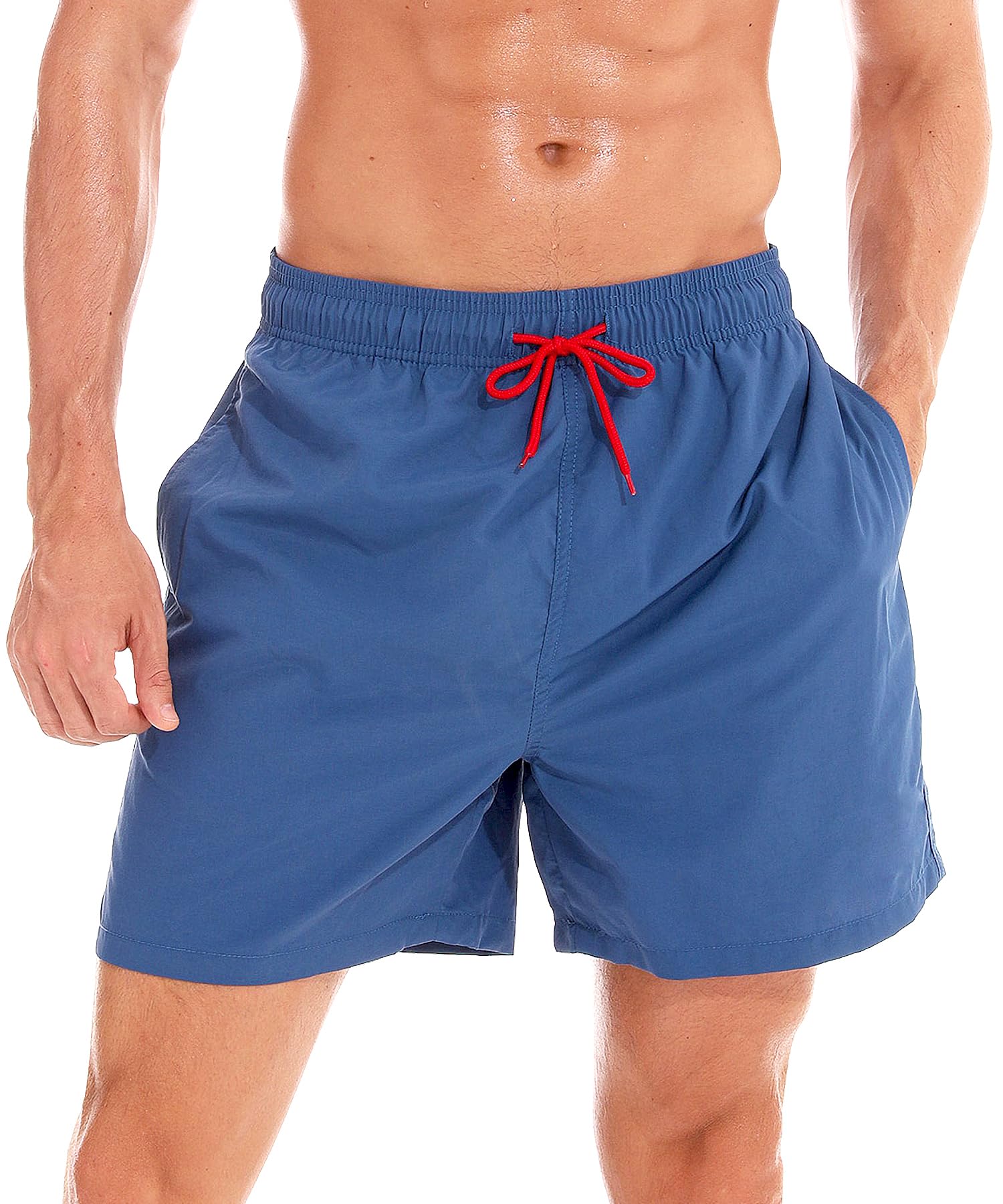 【送料無料】[Yotonna] 水着 メンズ サーフパンツ 海パン 水陸両用 インナー付き 速乾 海水パンツ ボードショーツ ビーチパンツ 通気 大きいサイズ 色：ラベンダーブルー、サイズ：M