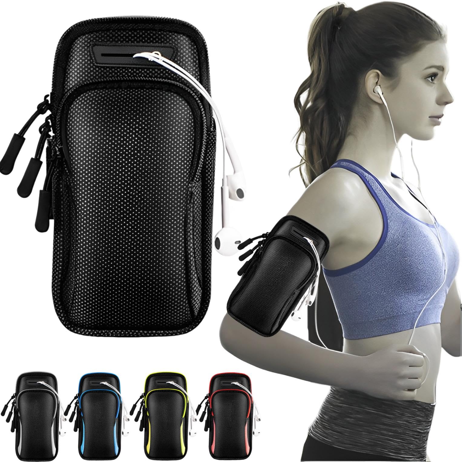 【送料無料】fogman ランニング スマホケース スマホ アームバンド 携帯 スマホホルダー 腕 ポーチ 色：ブラック