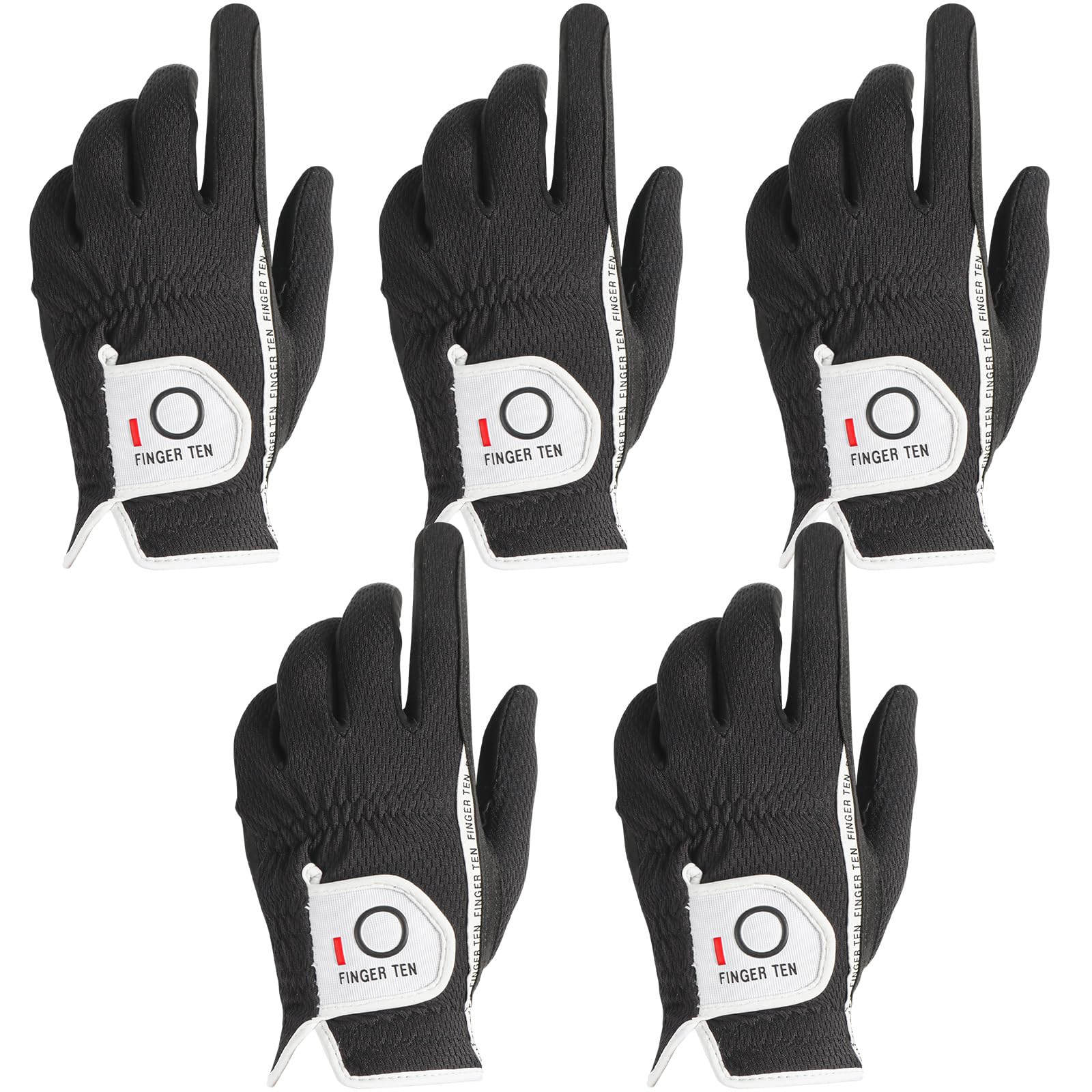 【送料無料】ゴルフグローブ メンズ 5枚セット スウェード調合成皮革 繊維布 メッシュ素材 ソフト 通気..