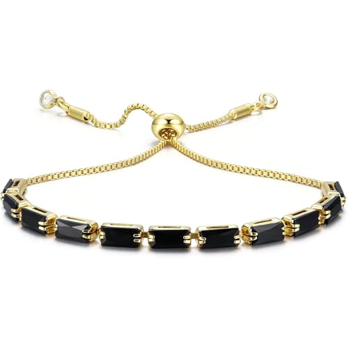 【送料無料】Jstyle ブレスレット レディース 人気 ゴールド プラチナ 女性 バングル カラー ジルコニア スクエア ブレスレット ジュエリー プレゼント ギフト ボックス付き 色：ブラックゴールド