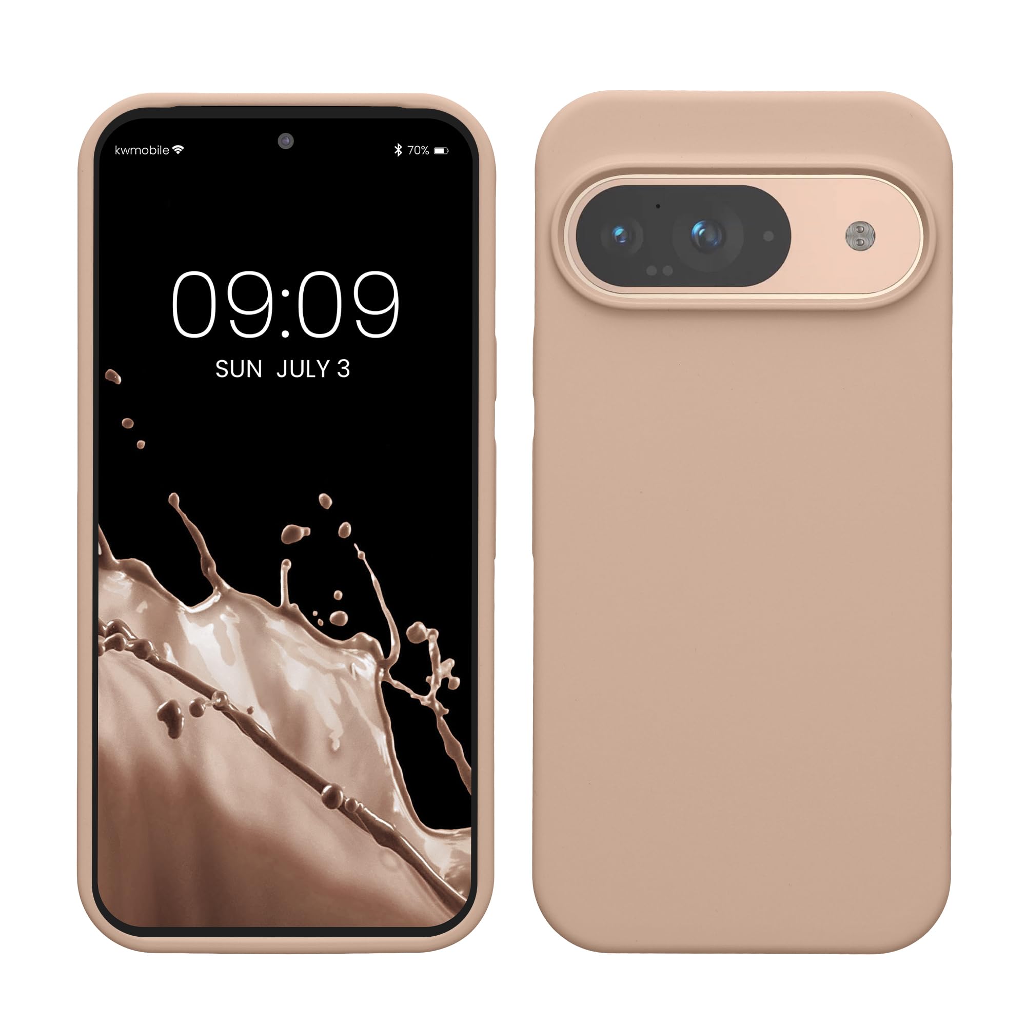 【送料無料】kwmobile スマホケース Google Pixel 9対応 ケース - Google Pixel 9 Pro対応 ケース - シリコン カバー 耐衝撃 傷防止 サラサラ アンティークピンクマット 色：アンティークピンクマット、サイズ：Pixel 9 / Pixel 9 Pro