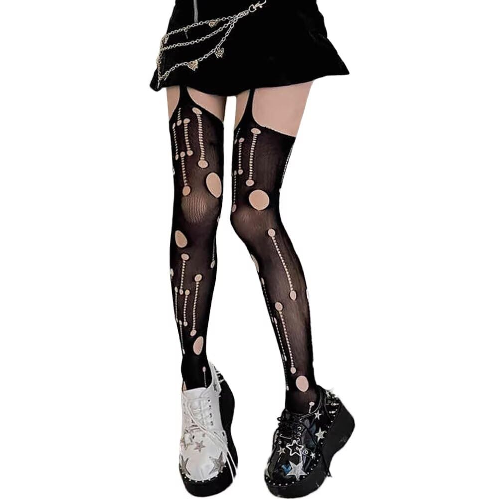【送料無料】[Eukkis] ガーターストッキング ニーハイソックス レディース セクシー4面あきオープンタ..