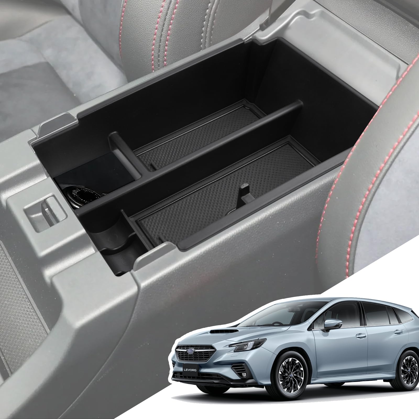 【送料無料】LANGBEAN 車用収納ボックス 収納トレイ 色：ブラック