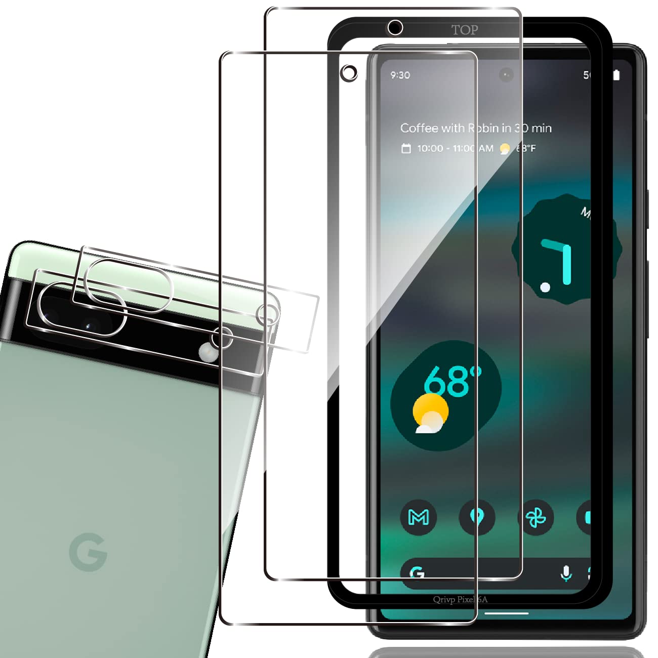 【送料無料】携帯電話・スマートフォン用スクリーンプロテクターFFF15 サイズ：Google Pixel 6 ガイド枠付き