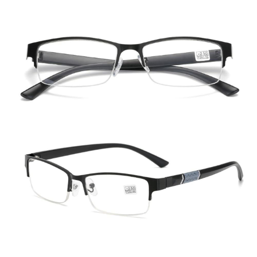 【送料無料】[bh life] 老眼鏡 メガネ 眼鏡 シニアグラス おしゃれ 老眼 メンズ レディース 男性 女性 ブルーライトカット ピントグラス リーディンググラス 軽量 フレーム 度入り 色：ブラック