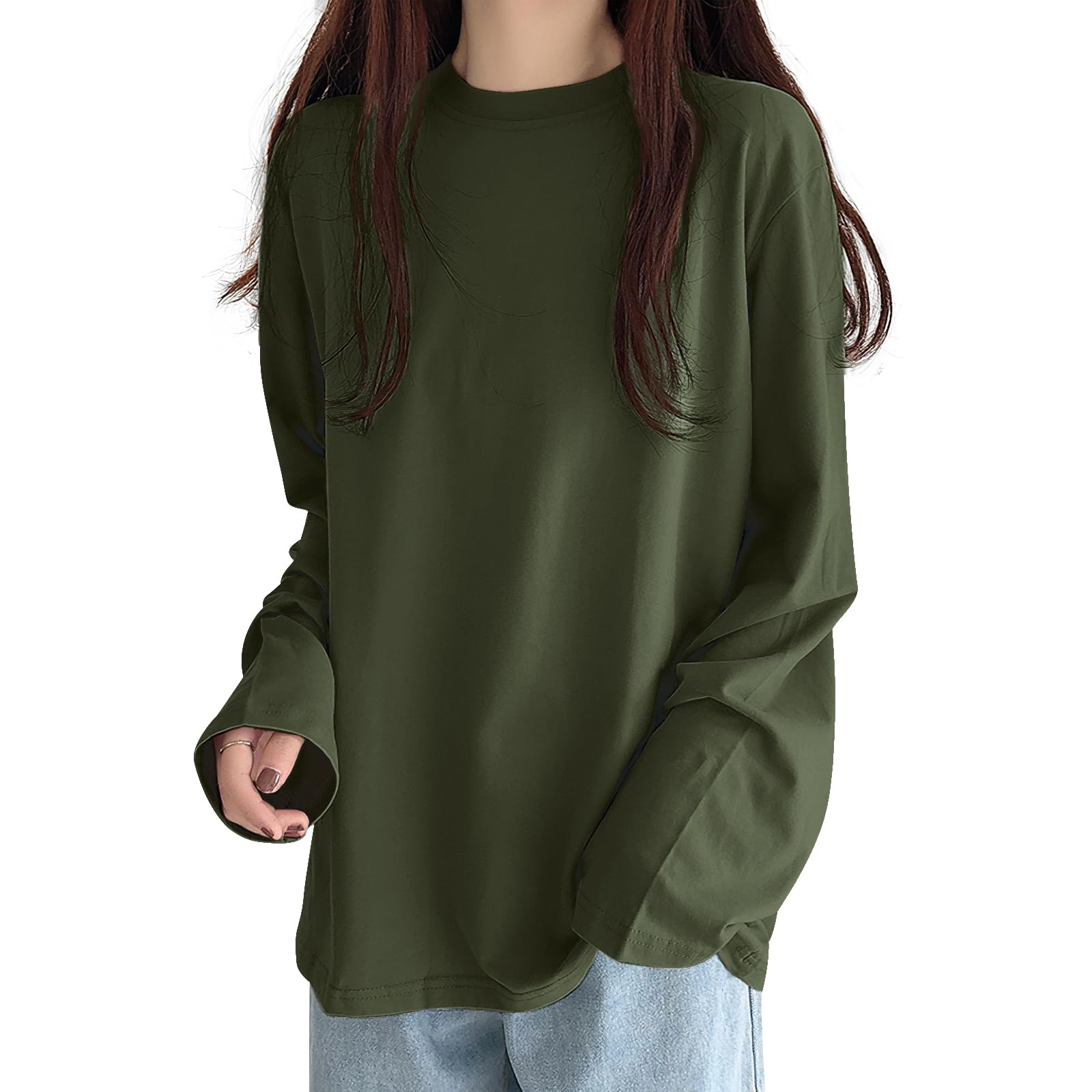 【送料無料】[Adcey] 新色追加！Tシャツ レディース 長袖 トップス 【秋冬の定番もちふわタッチ型崩れ..