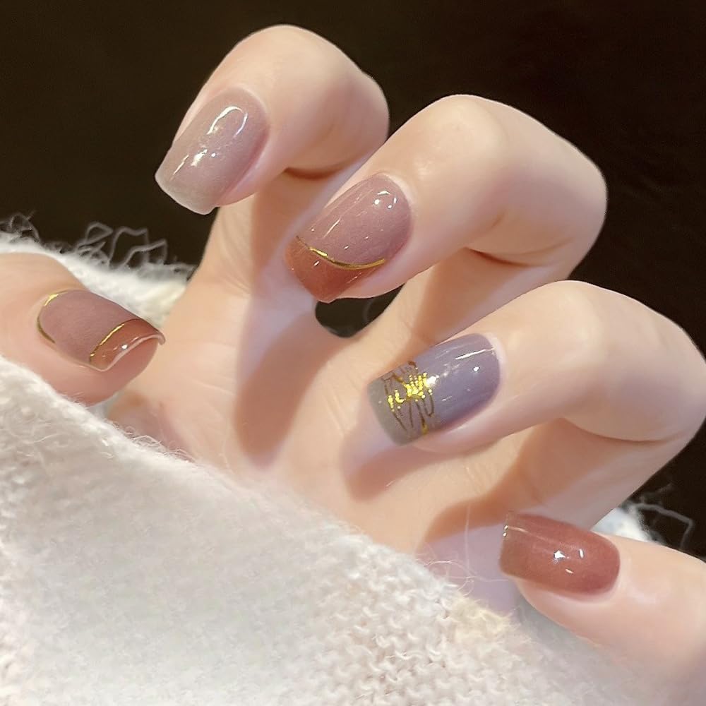 【送料無料】[YUANLIFE] ジェルネイルシール 手用 半硬化ネイルシール 硬化タイプ ネイルシール ジェルネイル 貼るだけ フレンチ ジェルネイル 長持ち 無臭 ショートネイル オフィスネイル ネイルピ 簡単 キラキラ 可愛い 色 シンプ 色：ES341、サイズ：1枚合計20シール