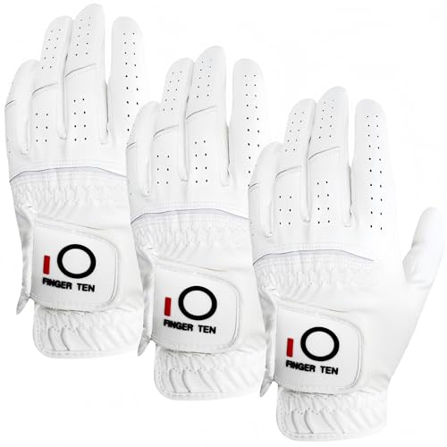 【送料無料】ゴルフグローブ メンズ マイクロファイバーレザー 3枚セット 柔らかめ 伸縮・通気・耐摩耗..