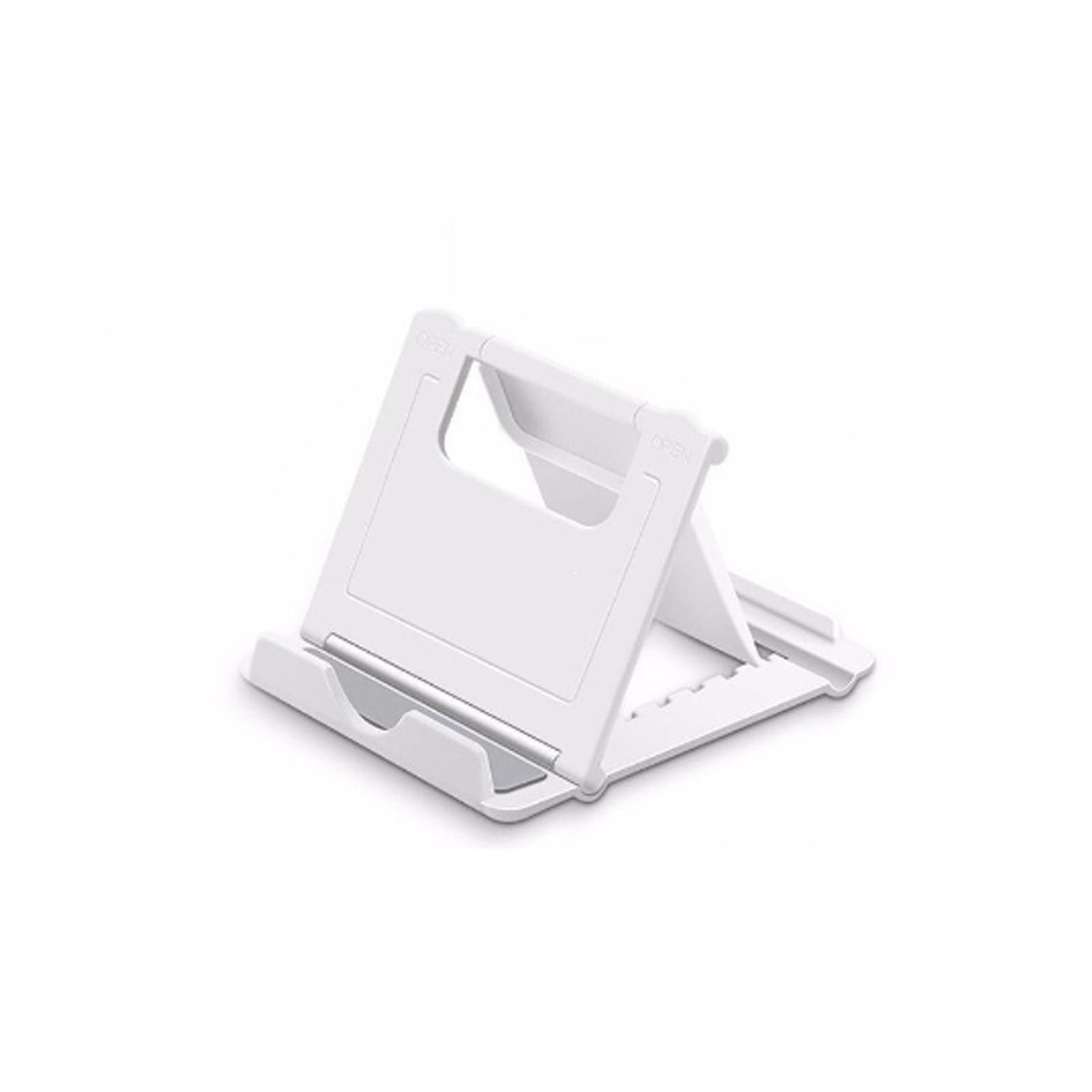 【送料無料】スマートフォンスタンド 折りたたみ式 角度調整可能 薄型 軽量 滑り止め 収納簡単 スマートフォンホルダー i-Phone X/i-Phone 8/6S/6/5S/5C/SE/Galaxy S9/S8/S6/S5/LG G6/HTC G6/V20/K10スマートフォン対応 色：ホワイト、サイズ：スマートフォンスタンド 白