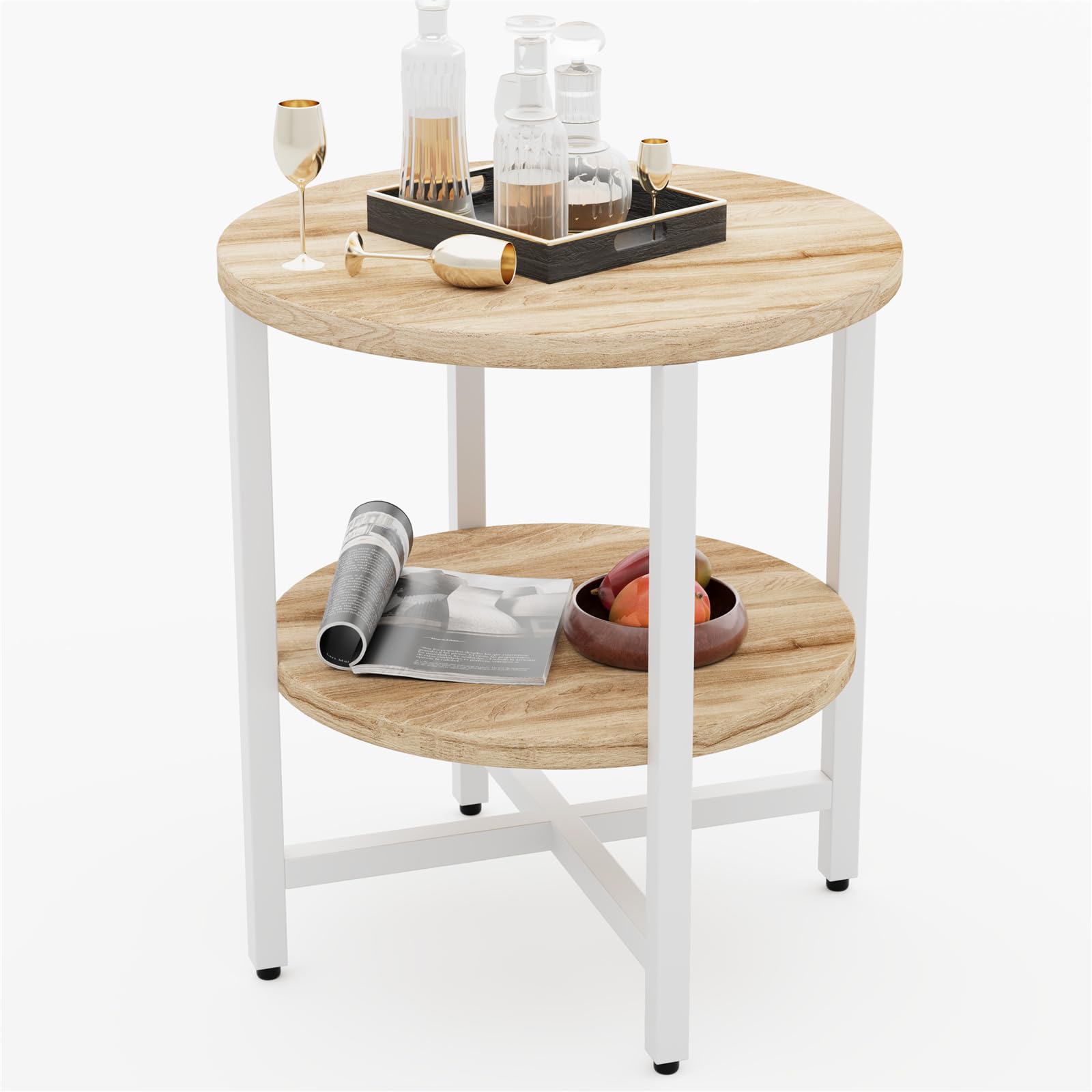 【送料無料】ZXD サイドテーブル コーヒー テーブル ベッド リビングサイドテーブル ソファ おりたたみ 幅33x奥行33x高さ40cm 色：あさい胡桃色、サイズ：33*33*40cm