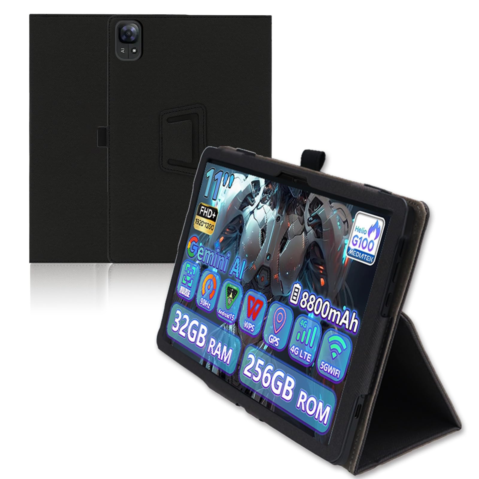 【送料無料】For タブレット ケース 色：ブラック、サイズ：DOOGEE Tab E3