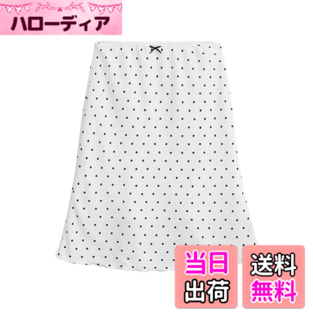 【送料無料】[syvent] スカート マーメイド チェック柄 透け感 大人 フィッシュテール ヒップライン 春秋 スリム見え カジュアル ファッション レディース 12F347 色：ホワイト-ドット、サイズ：M