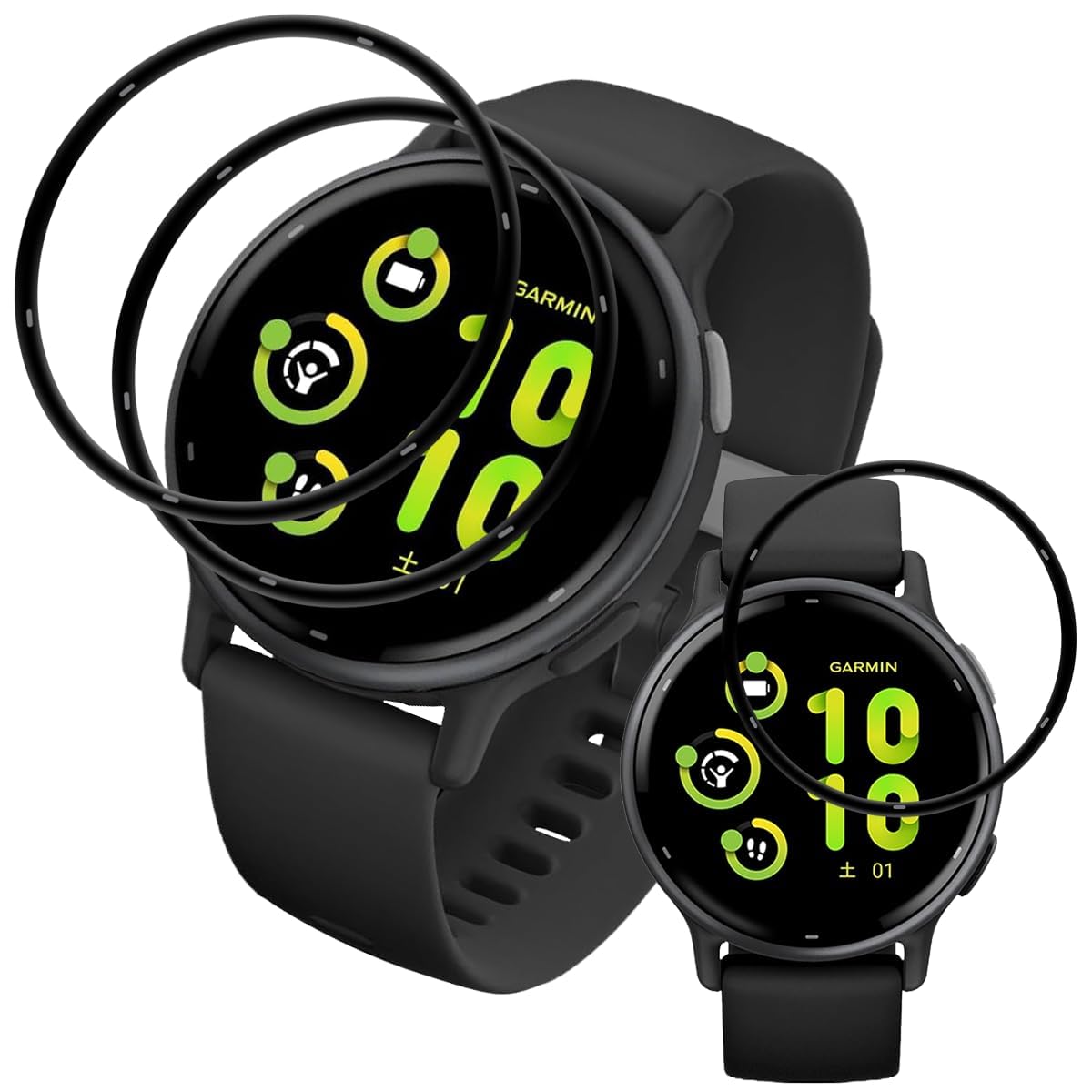 【送料無料】国産旭硝子素材 強化ガラス 対応 ガラスフィルム カバー 保護フィルム 色：透明、サイズ：VivoActive5(2.0)