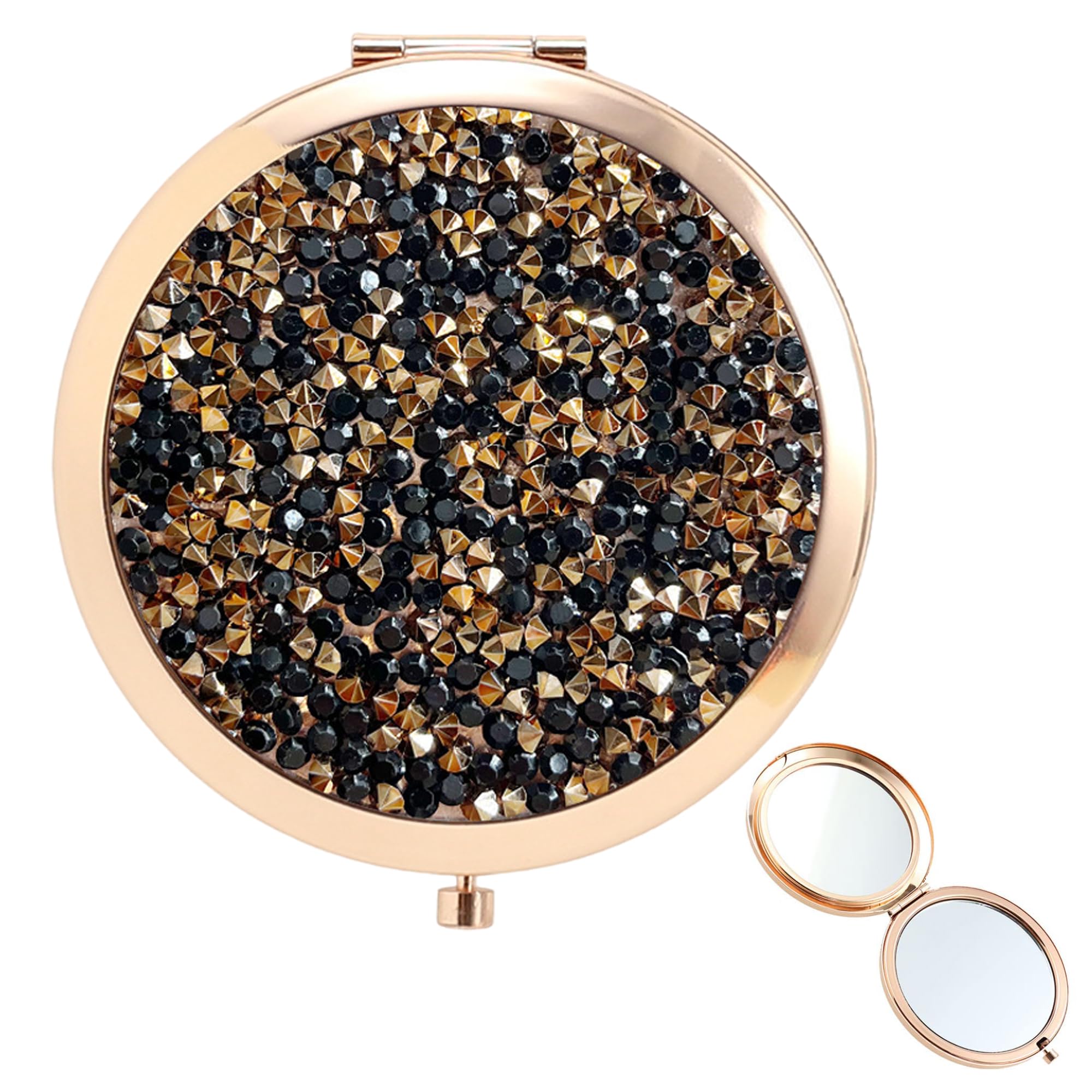 【送料無料】DEVENTORZ コンパクトミラー 両面鏡 手鏡 2倍 拡大鏡 携帯 メイクミラー 折りたたみ鏡 化..