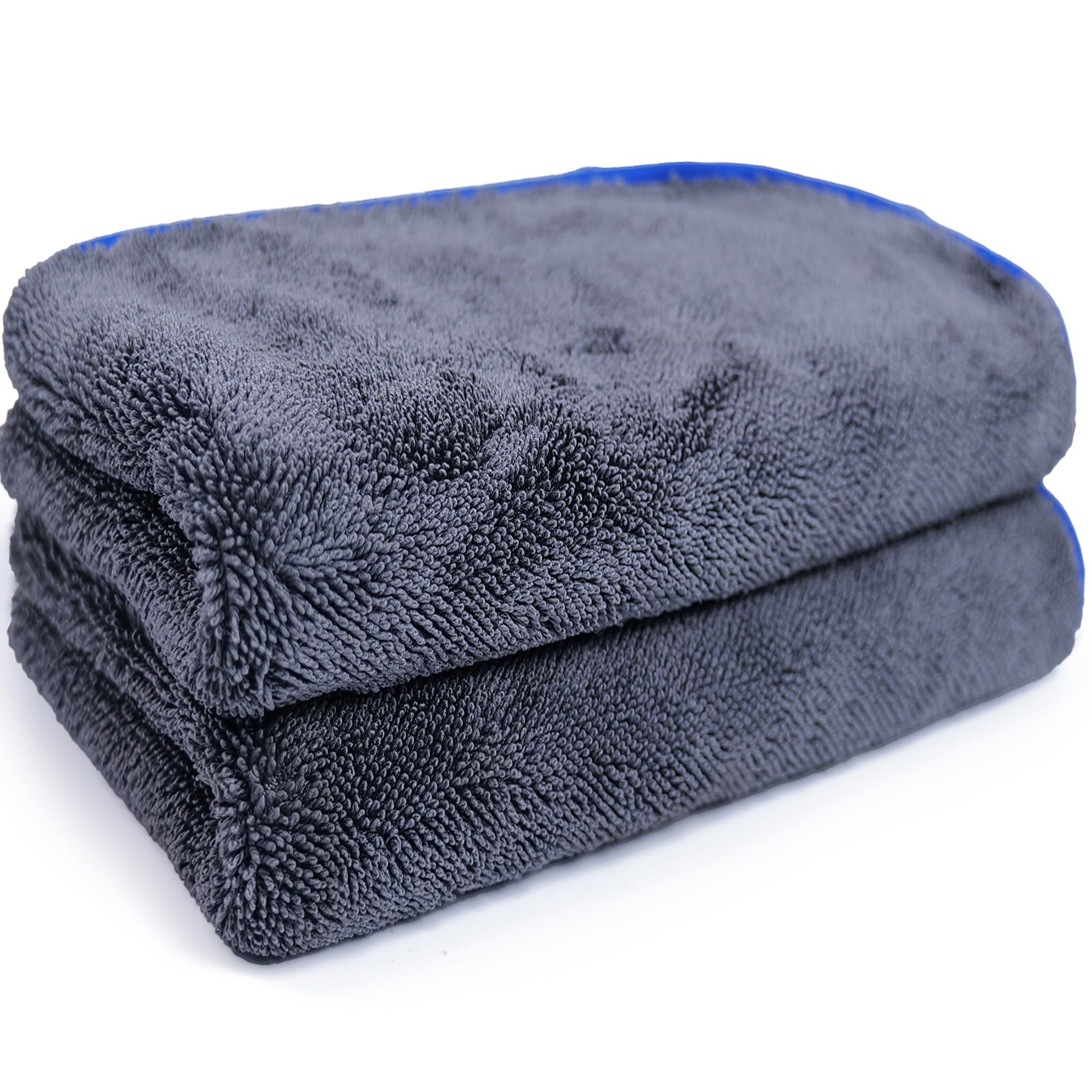 【送料無料】ATOKA 洗車タオル マイクロファイバークロス ダブルフェイスタオル 超吸水タオルクリーニング拭き上げ専用 傷つかない こだわり 色：ダークグレー、サイズ：50x60cm 2枚入