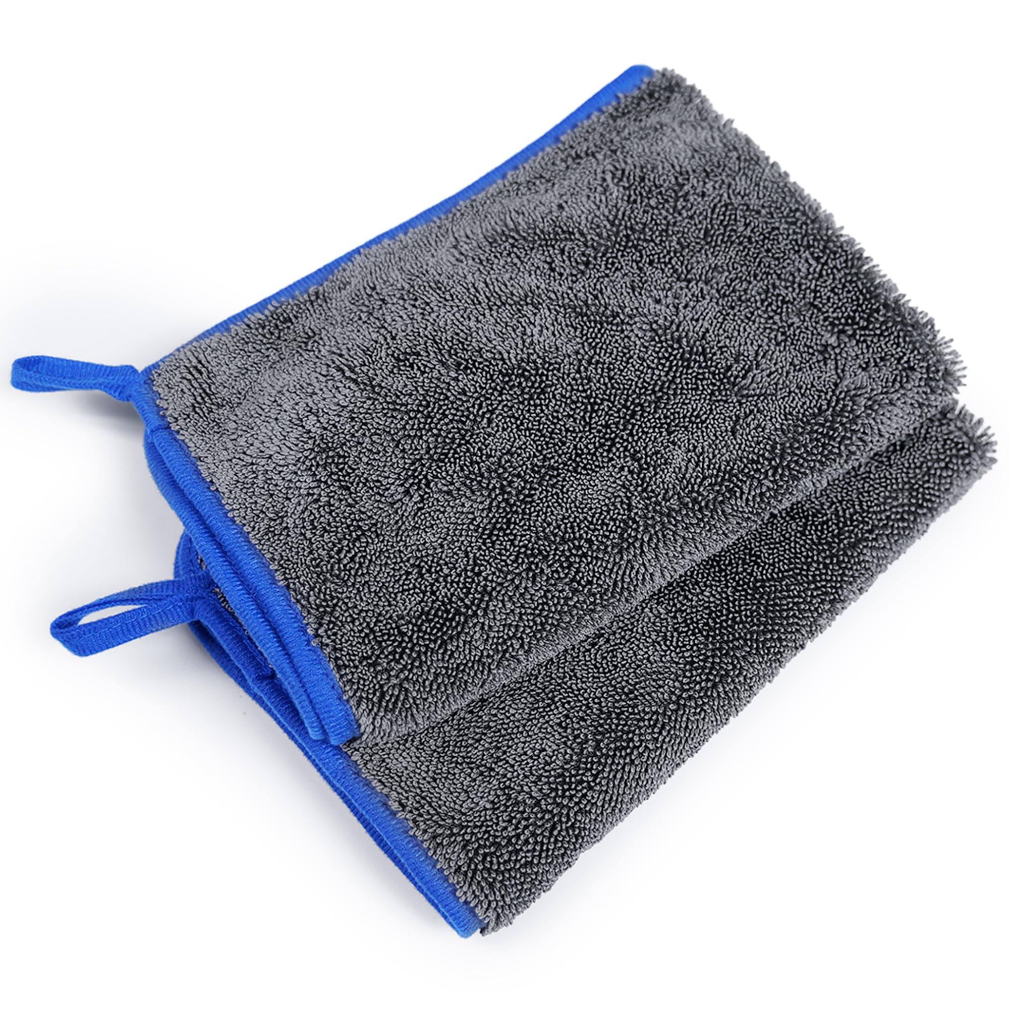 【送料無料】ATOKA 洗車タオル マイクロファイバークロス ダブルフェイスタオル 超吸水タオルクリーニング拭き上げ専用 傷つかない こだわり 色：ダークグレー、サイズ：30x40cm 2枚入