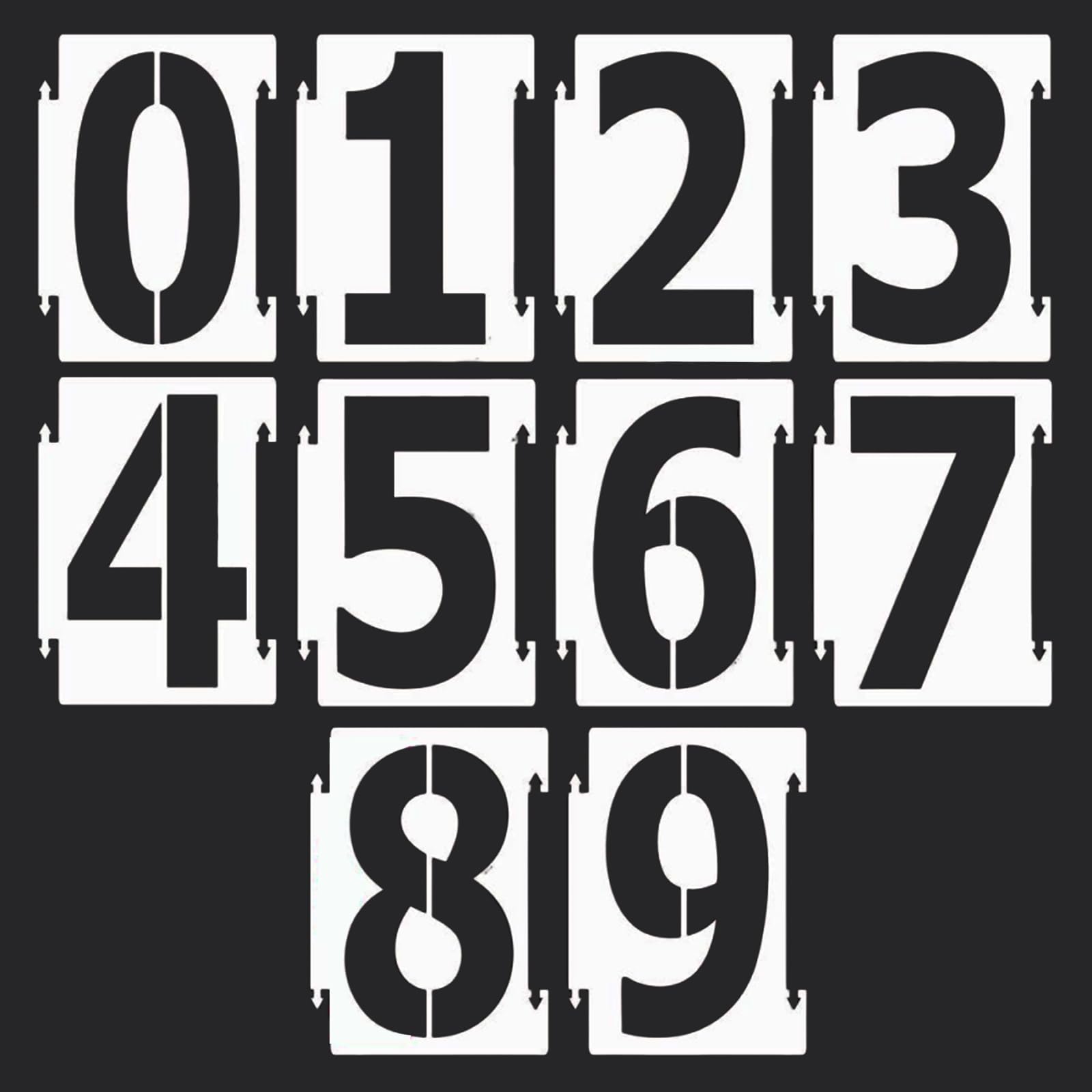 【送料無料】VitalBloom 再利用可能プラスチック ステンシル アルファベット文字 数字 1-9 A-Z DIY 可能な洗えるアルファベットステンシル環境にやさしいPPアートクラフトテンプレート木材スクラップブッキングファブリック壁のドアの装飾ホームサインにペ 色：ブラック