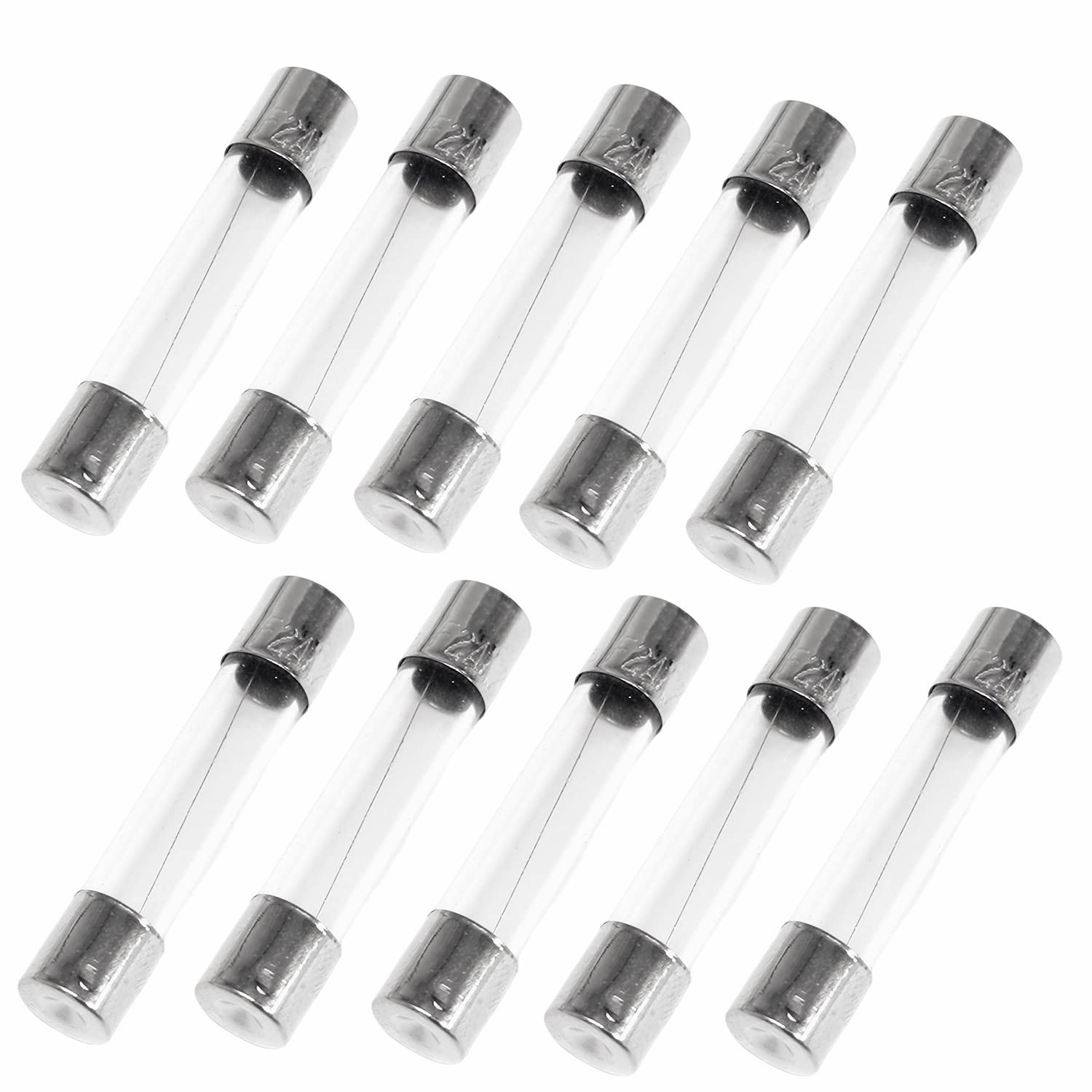 【送料無料】ガラス管ヒューズ 250V 定格電流 シバ管ヒューズ ミニ管 ヒューズ ファストブロータイプ ガラスミニ管ヒューズ φ6x30mm 10本入り サイズ：25A