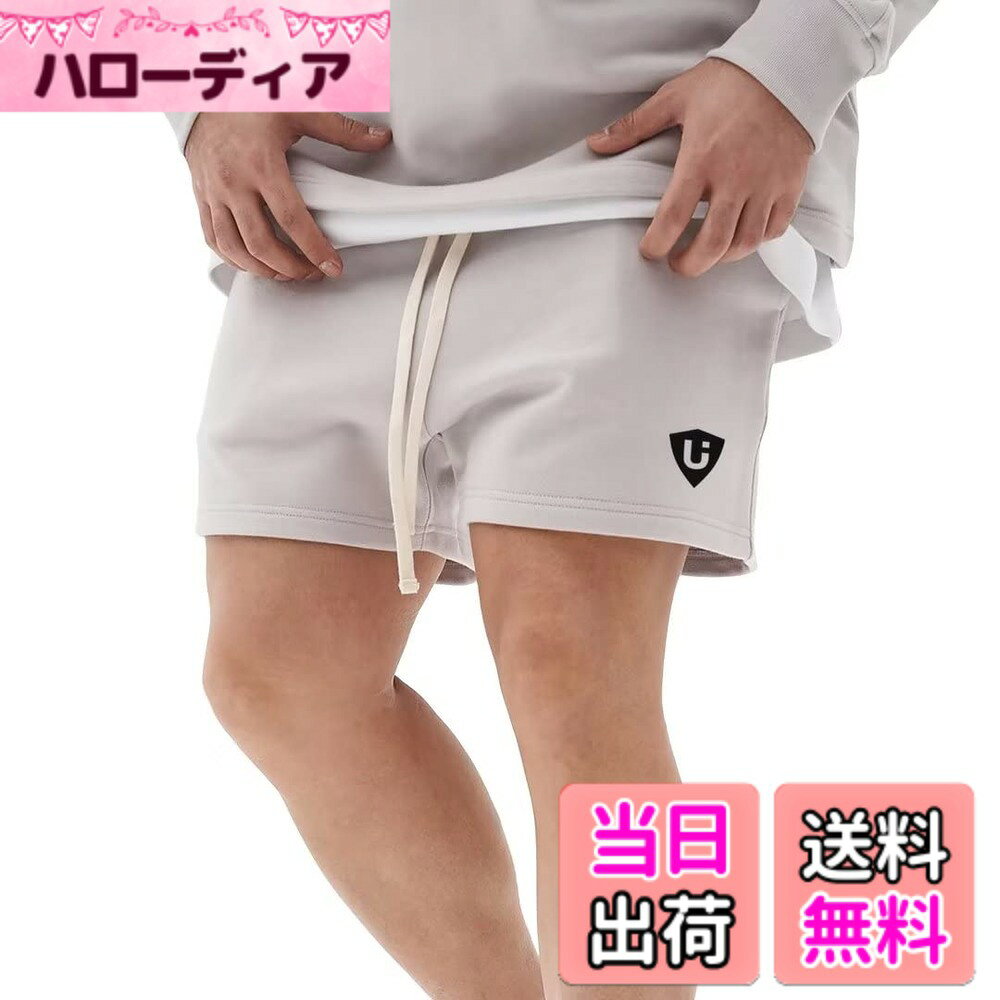 Rakuten - 【送料無料】[LVFU] ハーフパンツ メンズ スウェット トレーニング ショートパンツ スポーツ ジムウェア ランニング 大きいサイズ ルームウェア 部屋着 短パンツ DK-2014 色：アイアングレー、サイズ：L