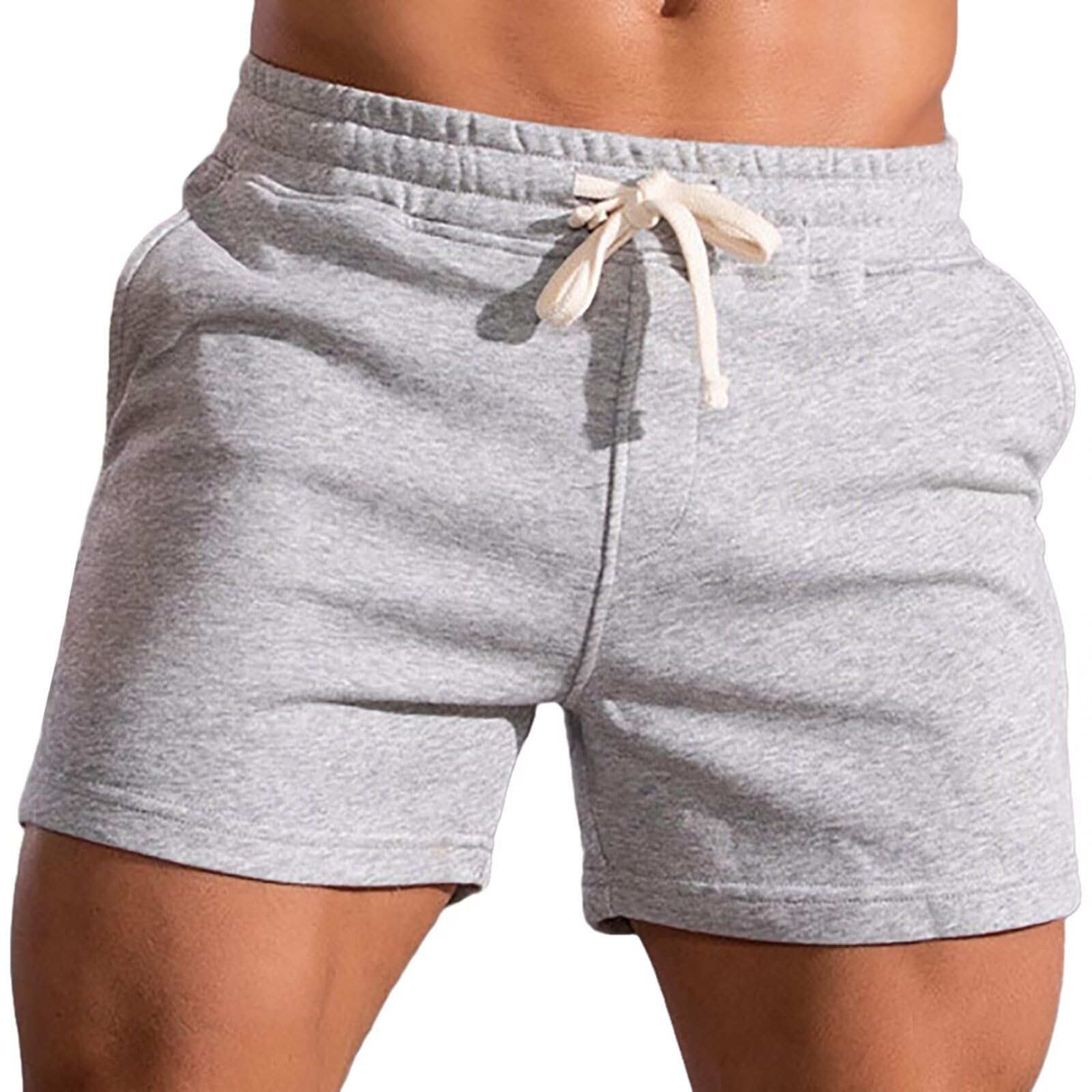 【送料無料】[LVFU] ハーフパンツ メンズ スウェット トレーニング ショートパンツ スポーツ ジムウェア ランニング 大きいサイズ ルームウェア 部屋着 短パンツ DK-5350 色：ライトグレー、サイズ：L