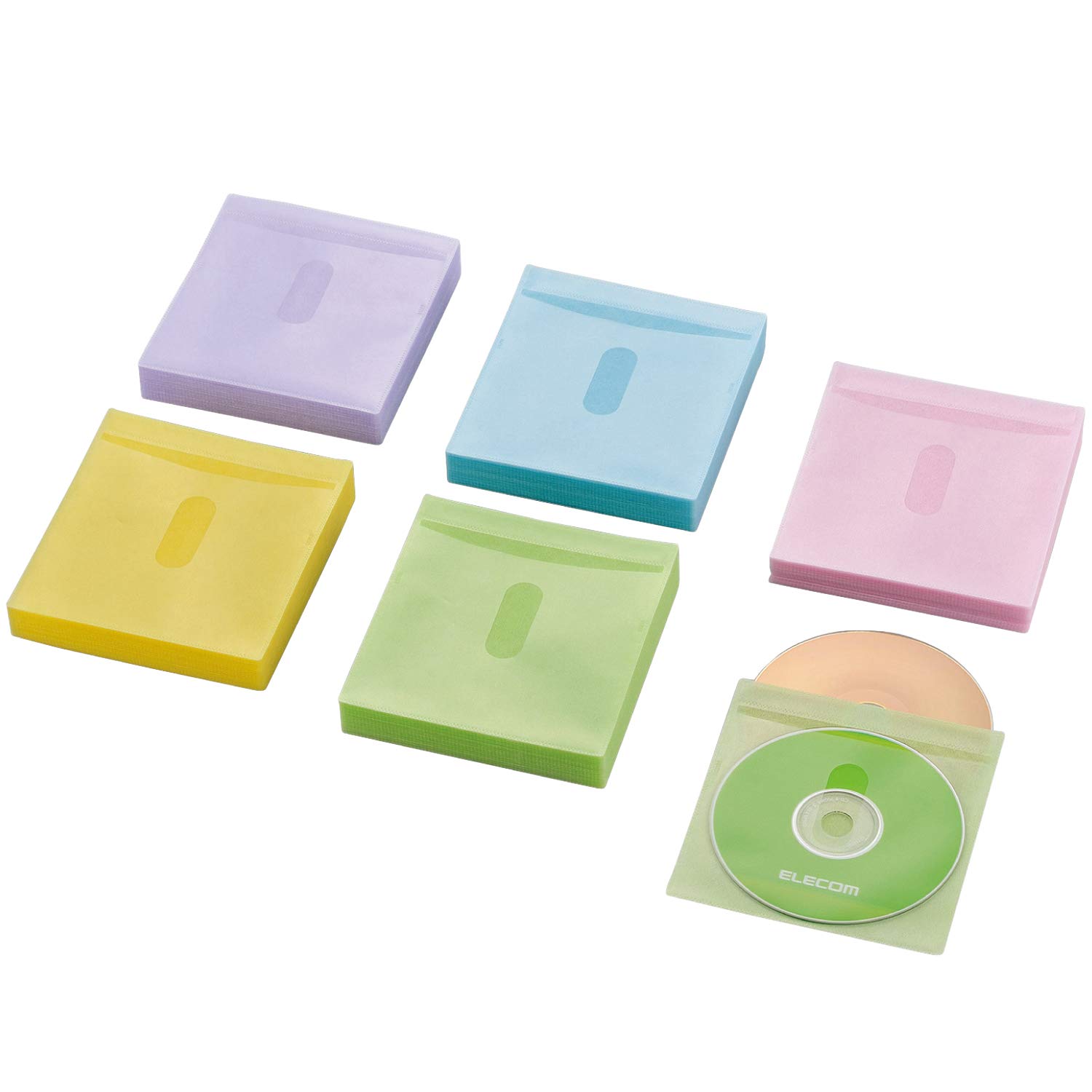 【送料無料】エレコム DVD BD CDケース 不織布 色：5色アソート、サイズ：120枚入(両面240枚収納)