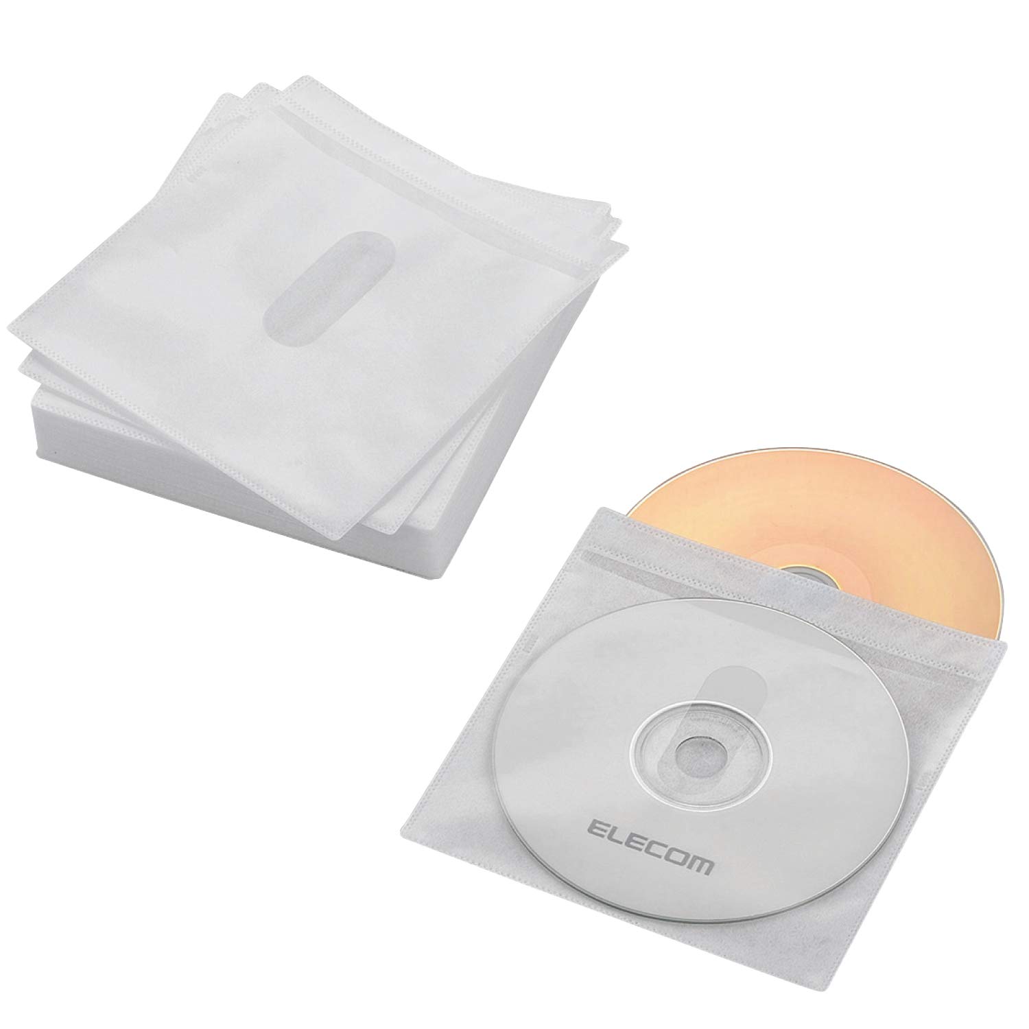 【送料無料】エレコム DVD BD CDケース 不織布 色：ホワイト、サイズ：30枚入(両面60枚収納)