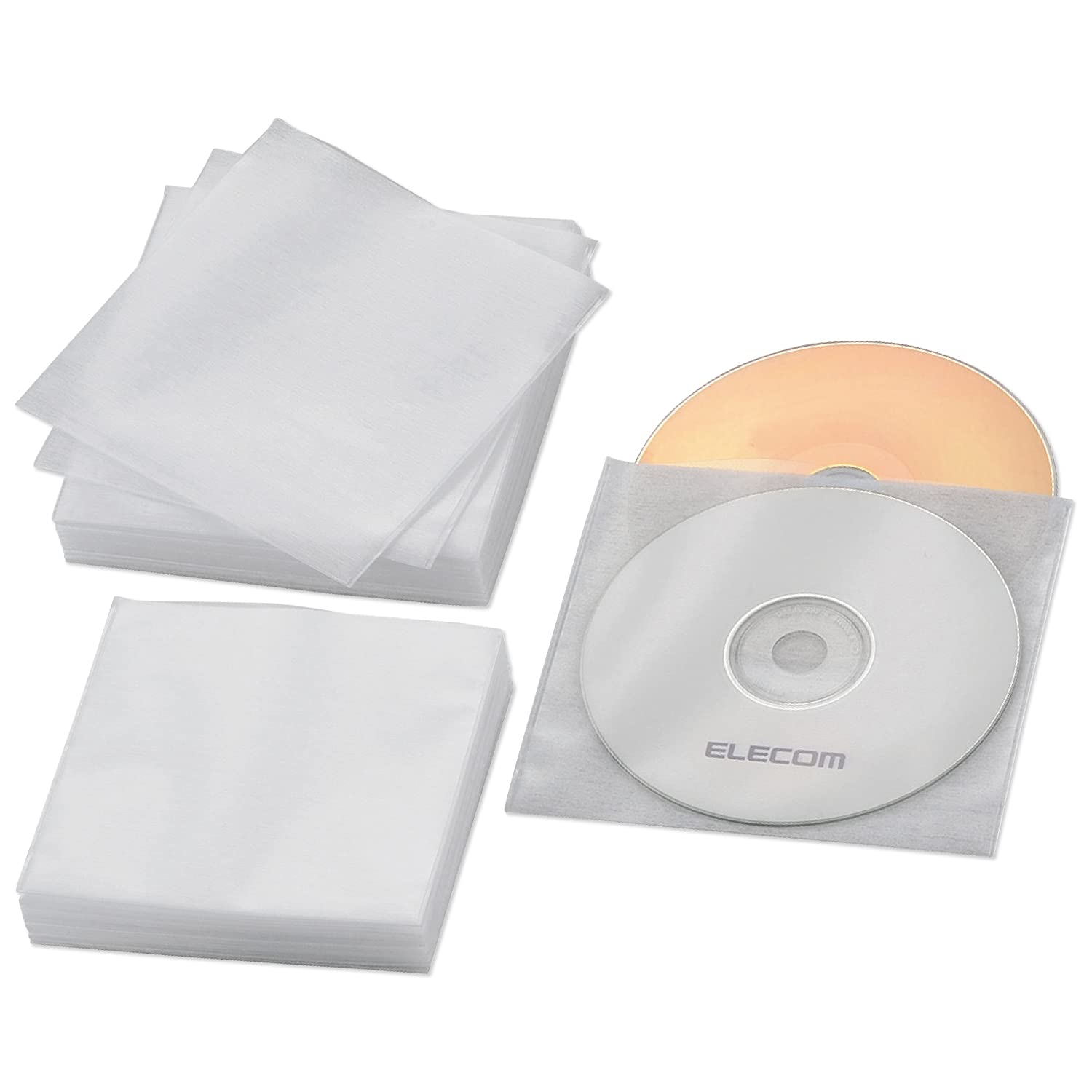 【送料無料】エレコム DVD BD CDケース 不織布 色：ホワイト、サイズ：60枚入(両面120枚収納)