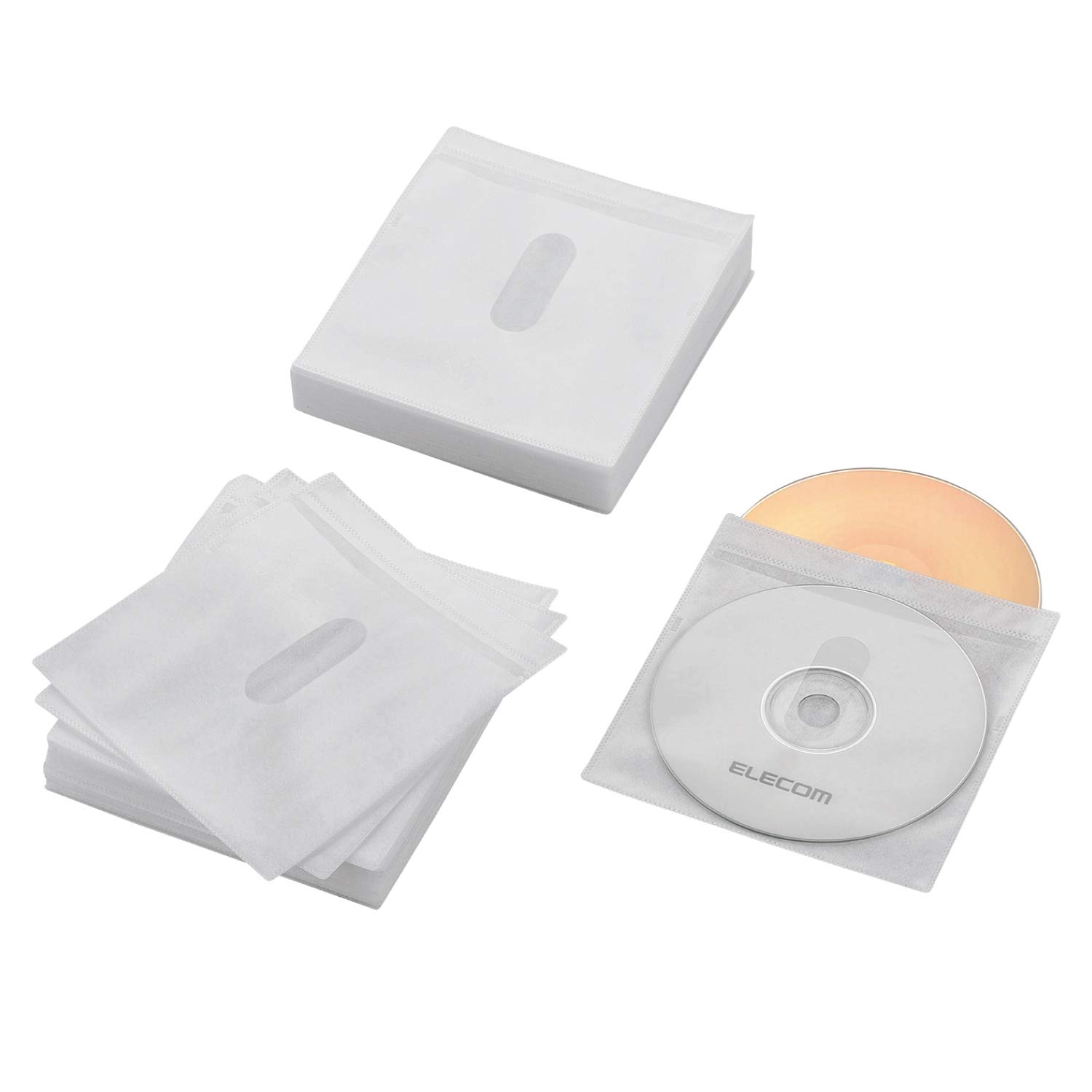 【送料無料】エレコム DVD BD CDケース 不織布 色：ホワイト、サイズ：60枚入(両面120枚収納)