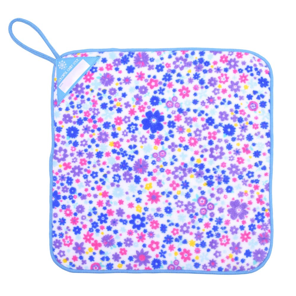 【送料無料】COLORFUL CANDY STYLE ループタオル 女の子 幼稚園 保育園 ループ付き 吸水 かわいい 色：フラワー模様のエアリーシャワー、サイズ：ワンサイズ