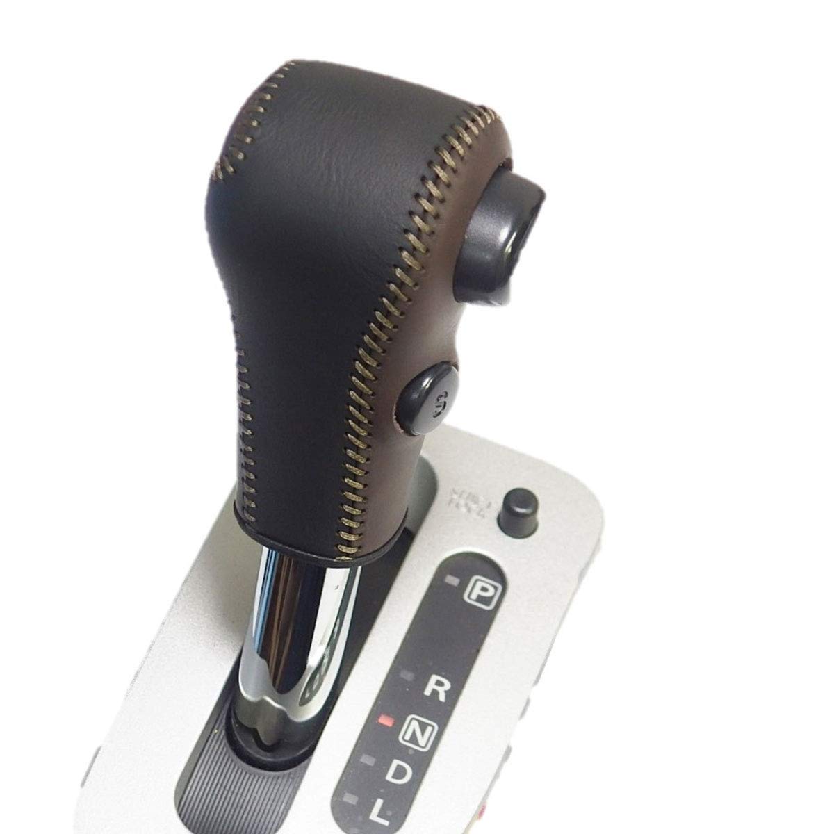 【送料無料】トリコローレEX ワゴンR・ハスラー・スペーシア・エブリィ・ソリオ・モコ・ルークス他 DIYシフトノブ本革巻替キット 色：焦茶x黒x薄茶