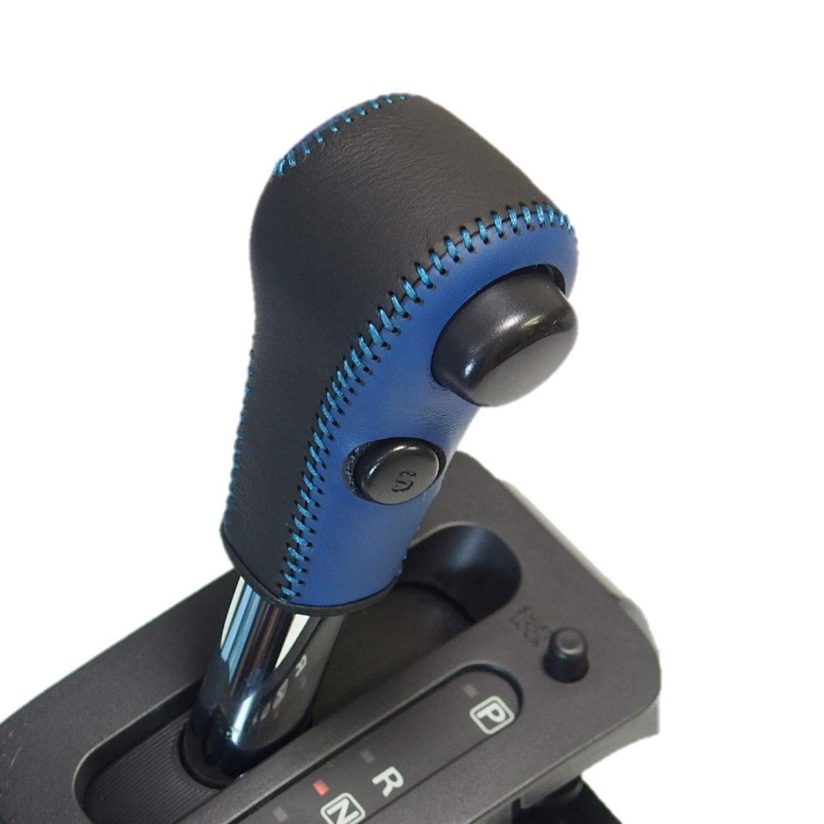 【送料無料】トリコローレEX ワゴンR・ハスラー・スペーシア・エブリィ・ソリオ・モコ・ルークス他 DIYシフトノブ本革巻替キット 色：青x黒x青