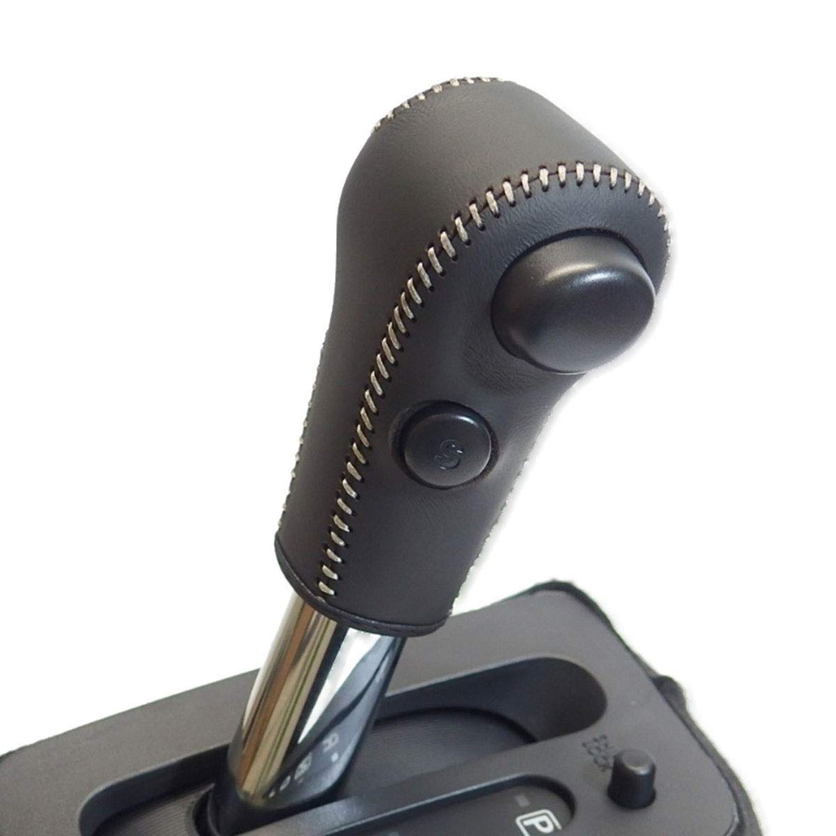 【送料無料】トリコローレEX ワゴンR・ハスラー・スペーシア・エブリィ・ソリオ・モコ・ルークス他 DIYシフトノブ本革巻替キット 色：黒x黒x銀白