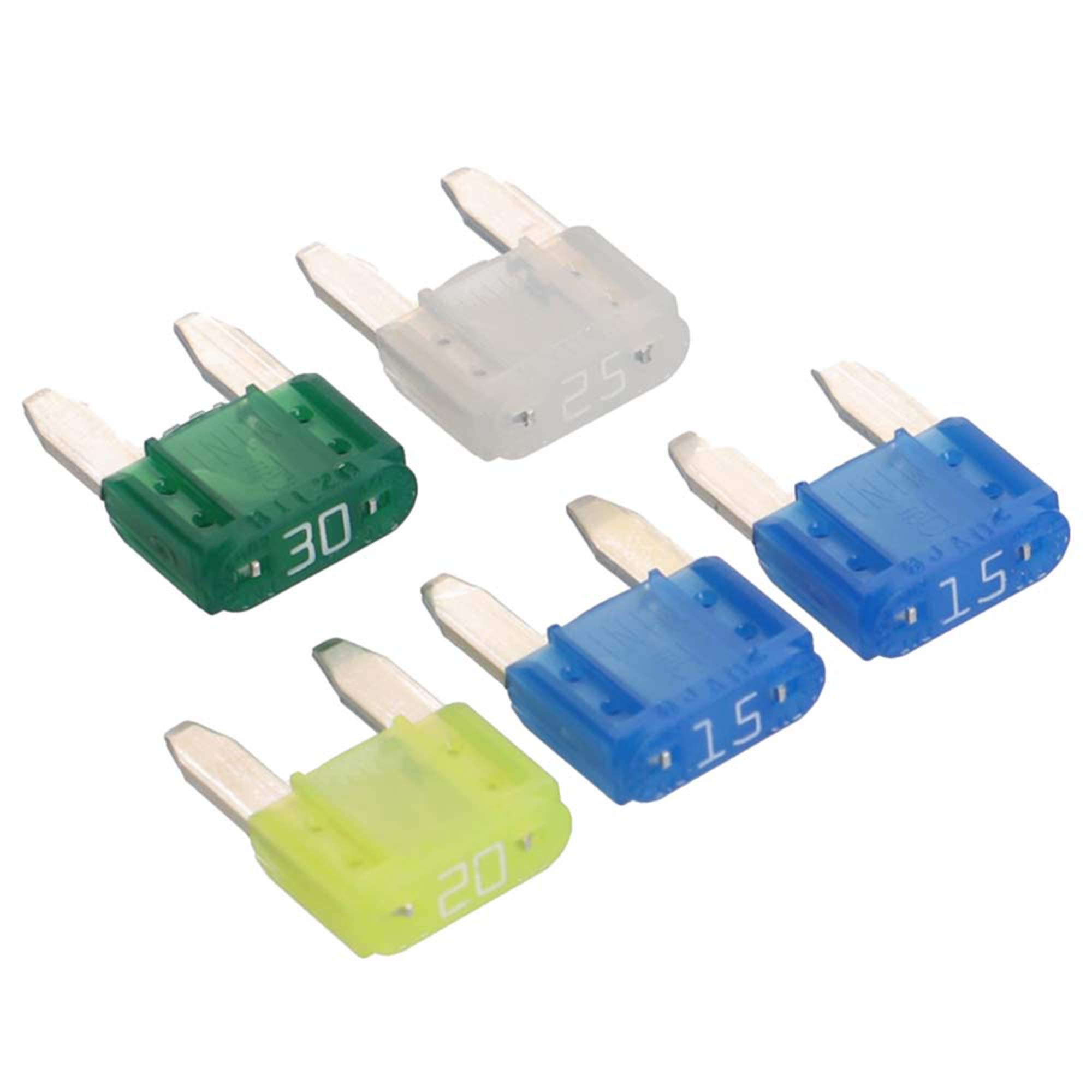 【送料無料】エーモン(amon) ミニ平型ヒューズ 5A/7.5A/10A/15A/20A/25A/30A/セット 色：15・15・20・25・30Aセット(計5個)、サイズ：15・20・25・30Aセット