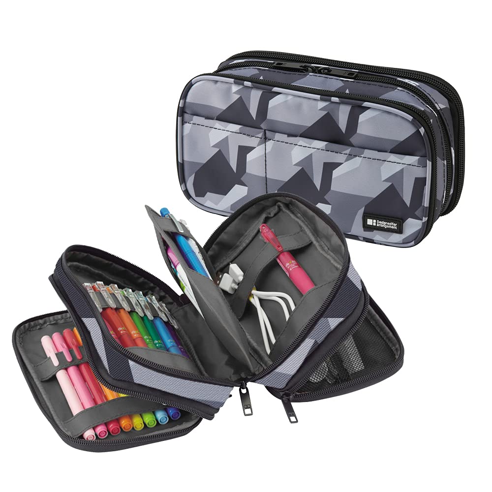 【送料無料】リヒトラブ ペンケース 色：アイスグレーカモフラージュ、サイズ：トリプル