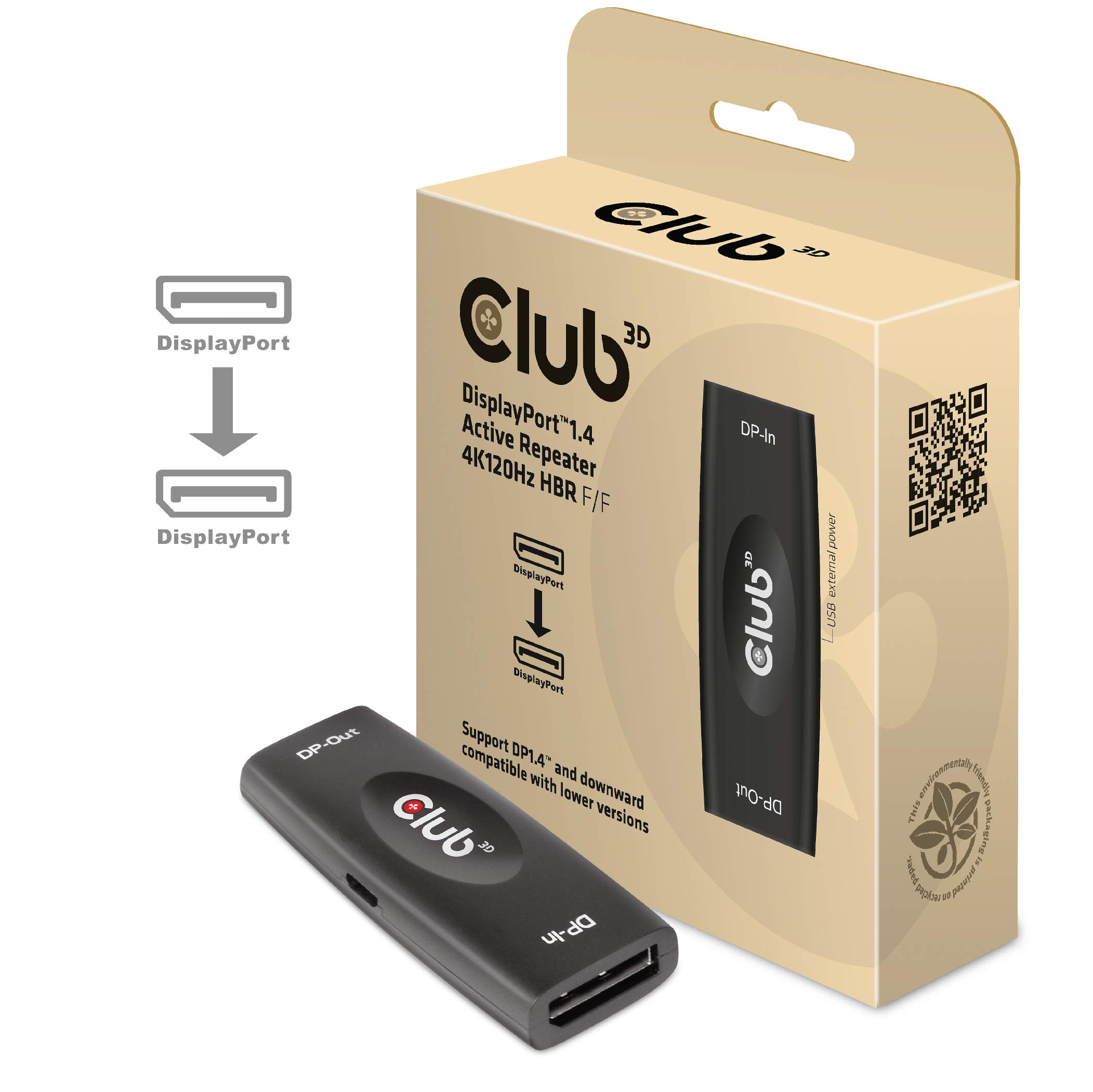 【送料無料】Club 3D DisplayPort Extention Calble 色：ブラック、サイズ：20m リピータ