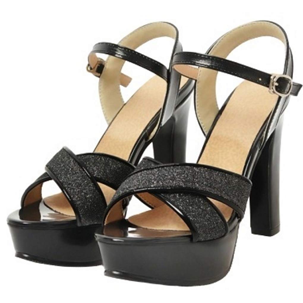 【送料無料】[APOSITV] 厚底サンダル レディース グリッター ラメ ハイヒール 12cm バックベルト 色：..