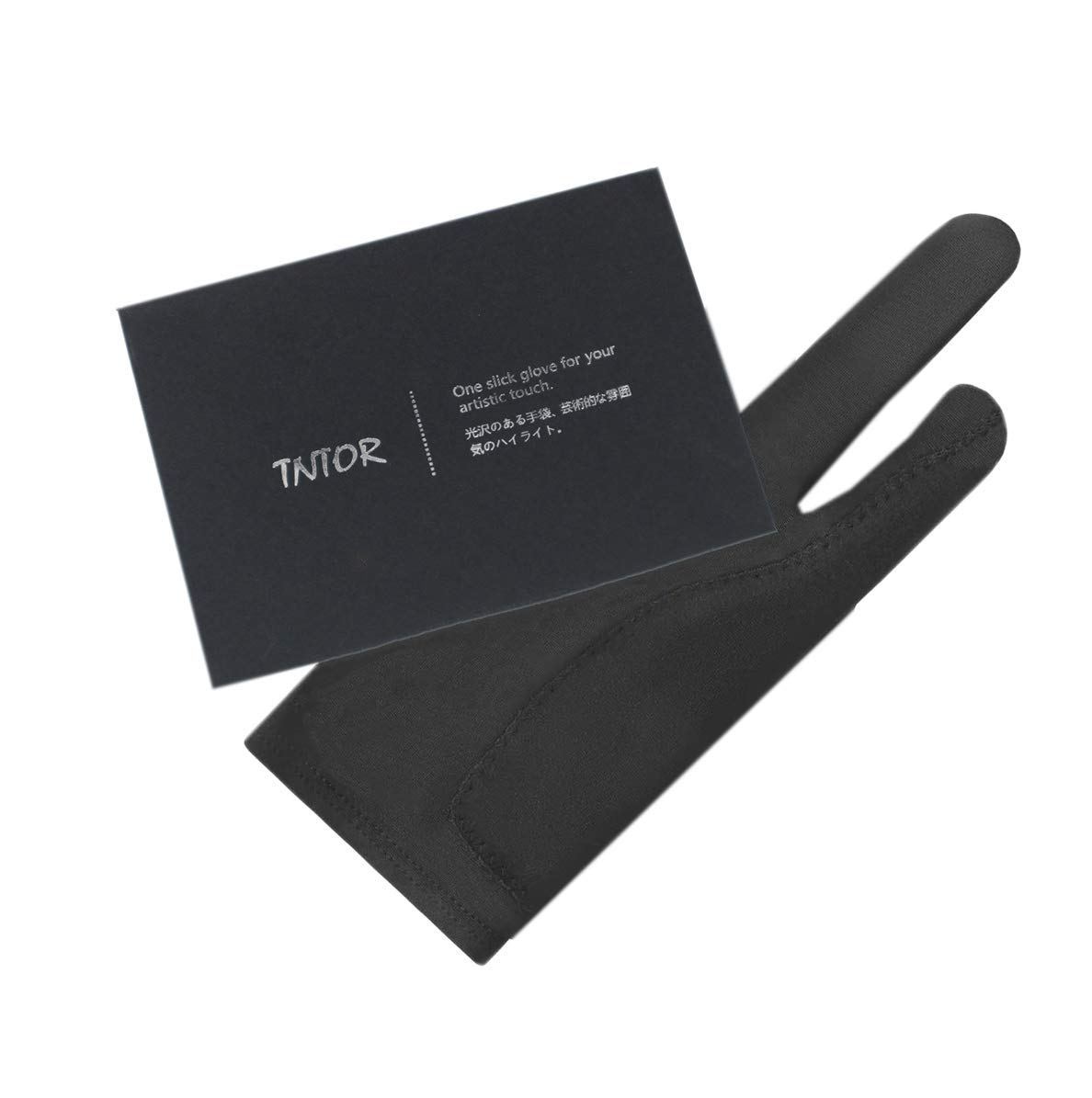 【送料無料】TNTOR 二本指グローブ 誤作動防止機能付 ペンタブレット用 防汚 防汗 通気性 快適 ライクラ繊維 お絵描き手袋 液晶ペン 左利き 右利き 三重ガード 男女兼用 色：L、サイズ：L