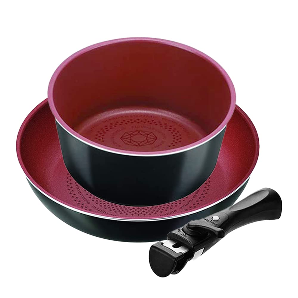 【送料無料】パール金属 フライパン IH対応 ダイヤモンドコート クックサイン 色：レッド、サイズ：3点セットB