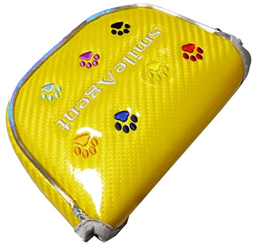 【送料無料】ゴルフ パターカバー ミッドマレット用 肉球デザイン 色：黄色