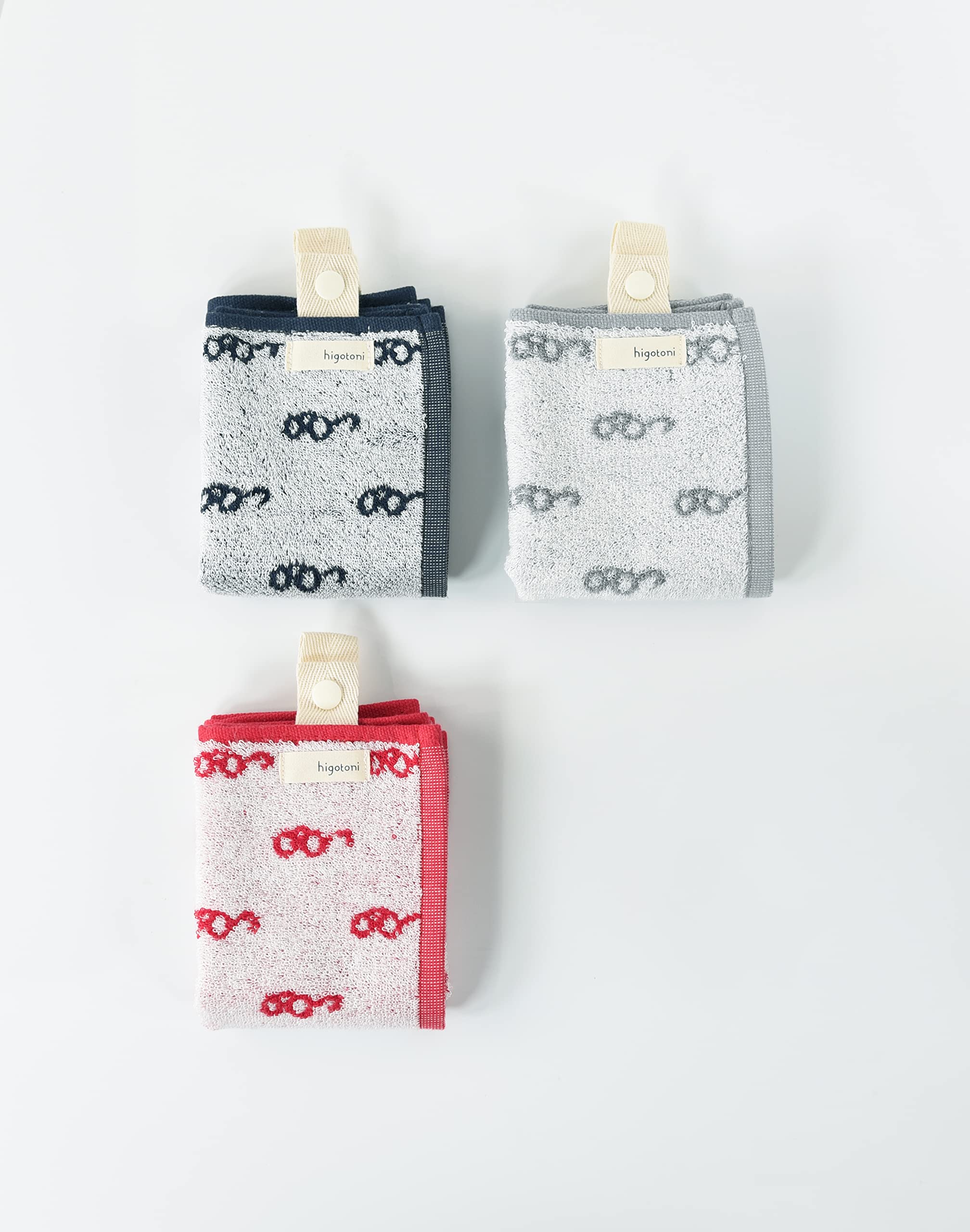 【送料無料】Kosugizen 身に着けるフェイスタオル Mikketa 色：3色組、サイズ：25x40cm