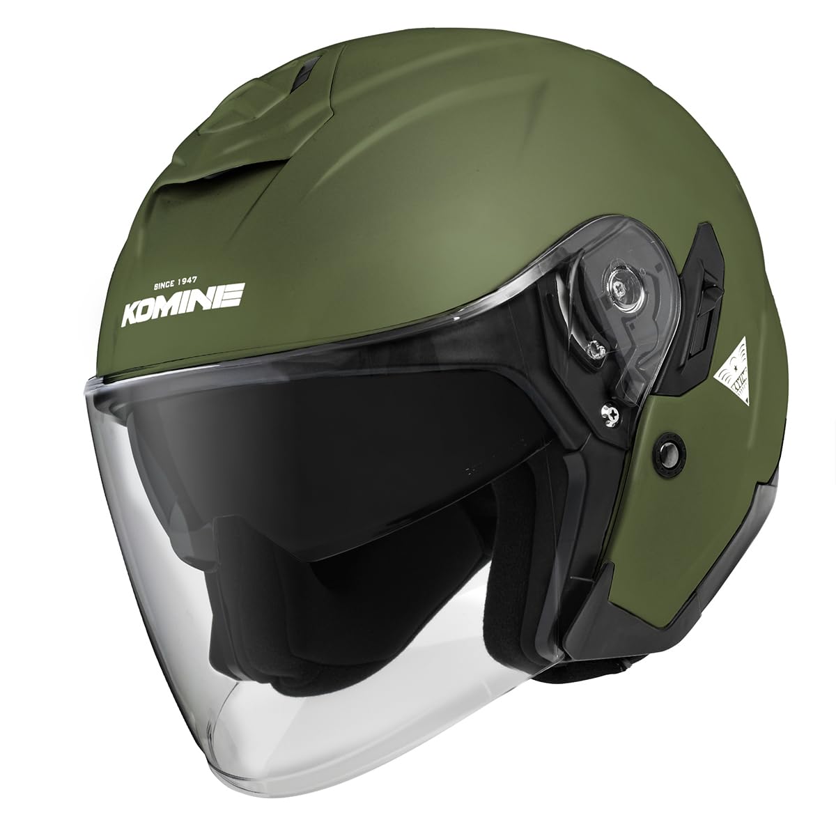 【送料無料】コミネ(KOMINE) バイク用 HK-172 FL コンポジット FRP ジェットヘルメット 色：Olive、サイズ：L