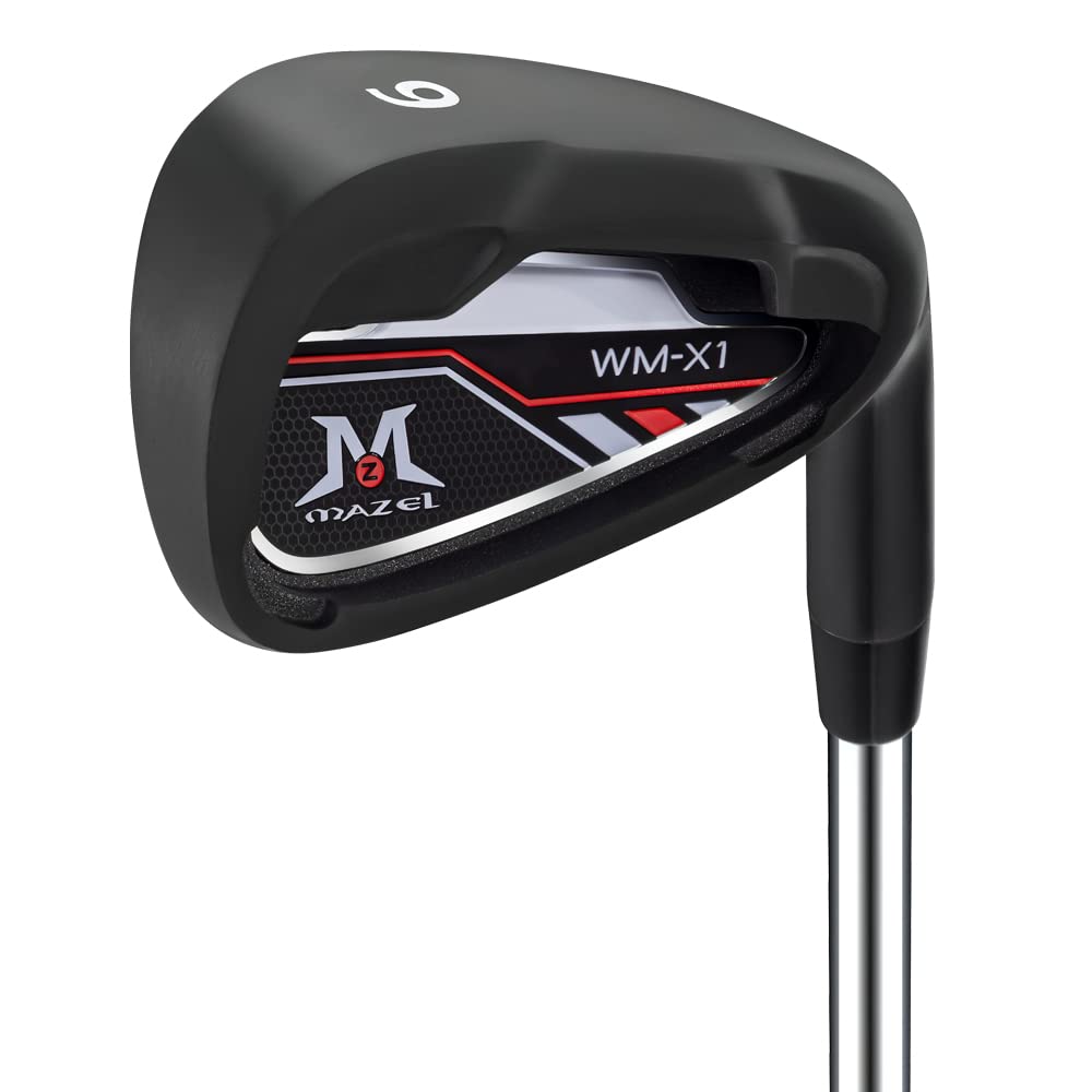 【送料無料】MAZEL (マゼル) WM-X1/2 ゴルフ クラブ アイアン スチールシャフト 単品(番手:0,1,2,3,4,5,6,7,8,9,AW,PW,SW) メンズ 右用/左用 フレックス:S バッグなし・クラブのみ 色：青/黒、サイズ：右利き