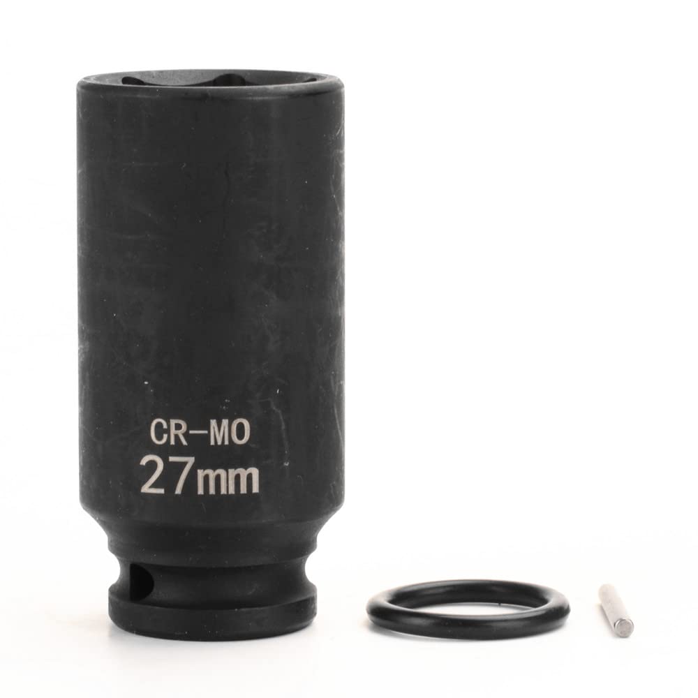 【送料無料】インパクトレンチ ソケット ロングソケット 差込角12.7mm(1/2インチ)インパクト用ソケット 薄形ホイルナットソケット サイズ：27mm