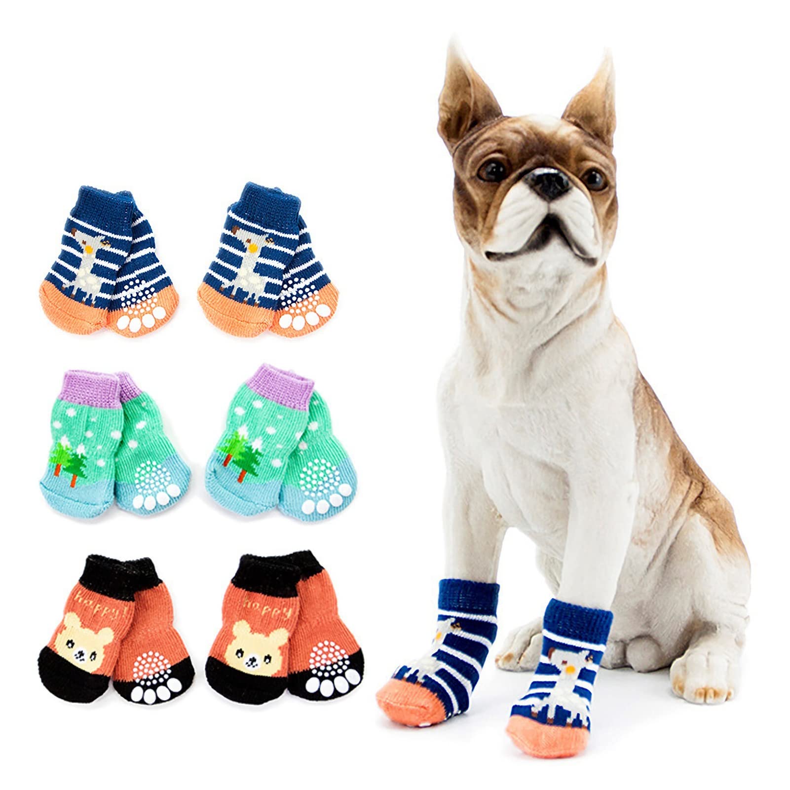 【送料無料】KUVEELA PET 犬用品 レッグウォーマー 老犬 ペットウェア ハイソックス ロングソックス 関節プロテクター 犬用膝サポーター 防寒 汚れ防止 足温か 色：ソックス 色ランダム、サイズ：XL