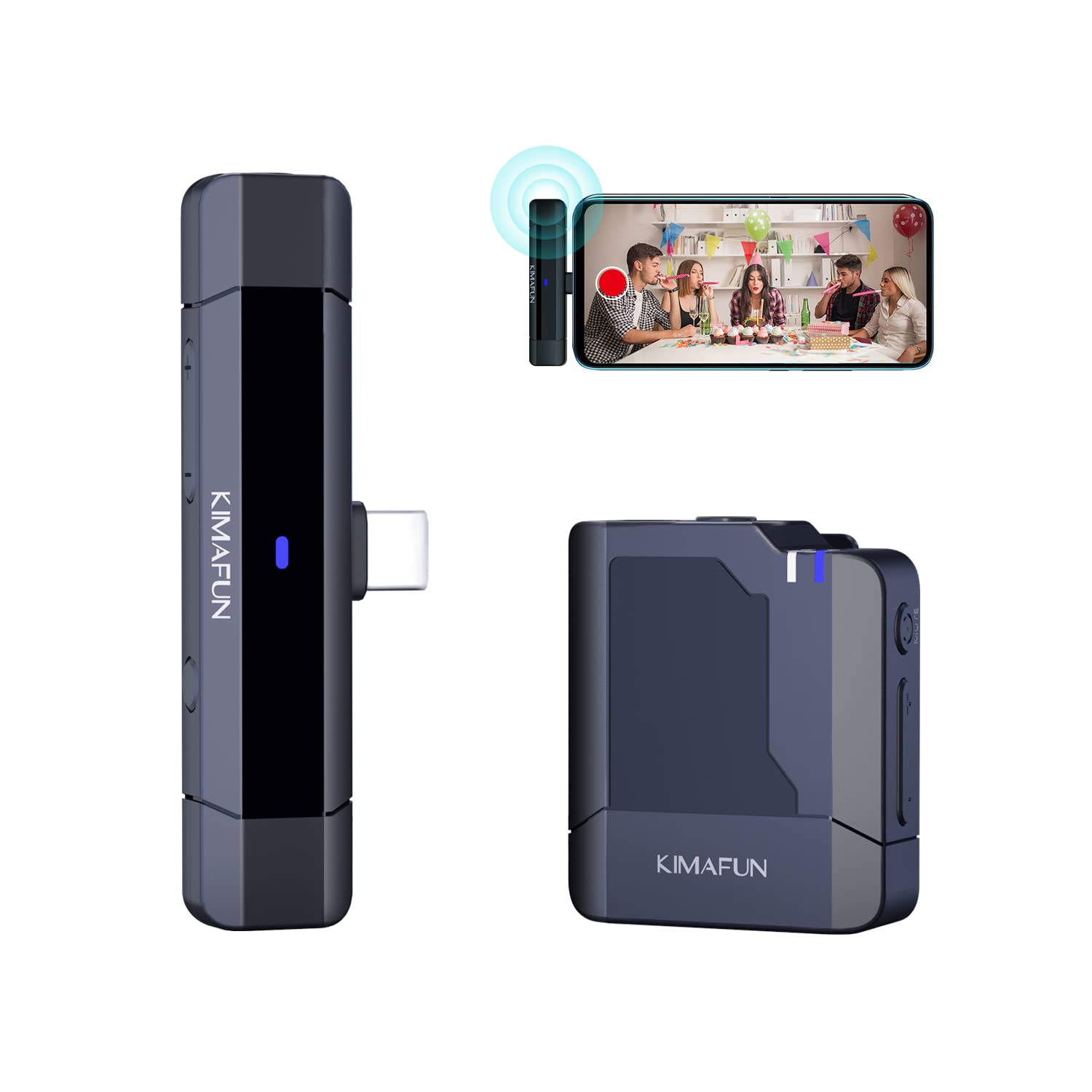 【送料無料】ワイヤレスラベリアマイクシステム サイズ：送信機*1 & Type-C受信機*1