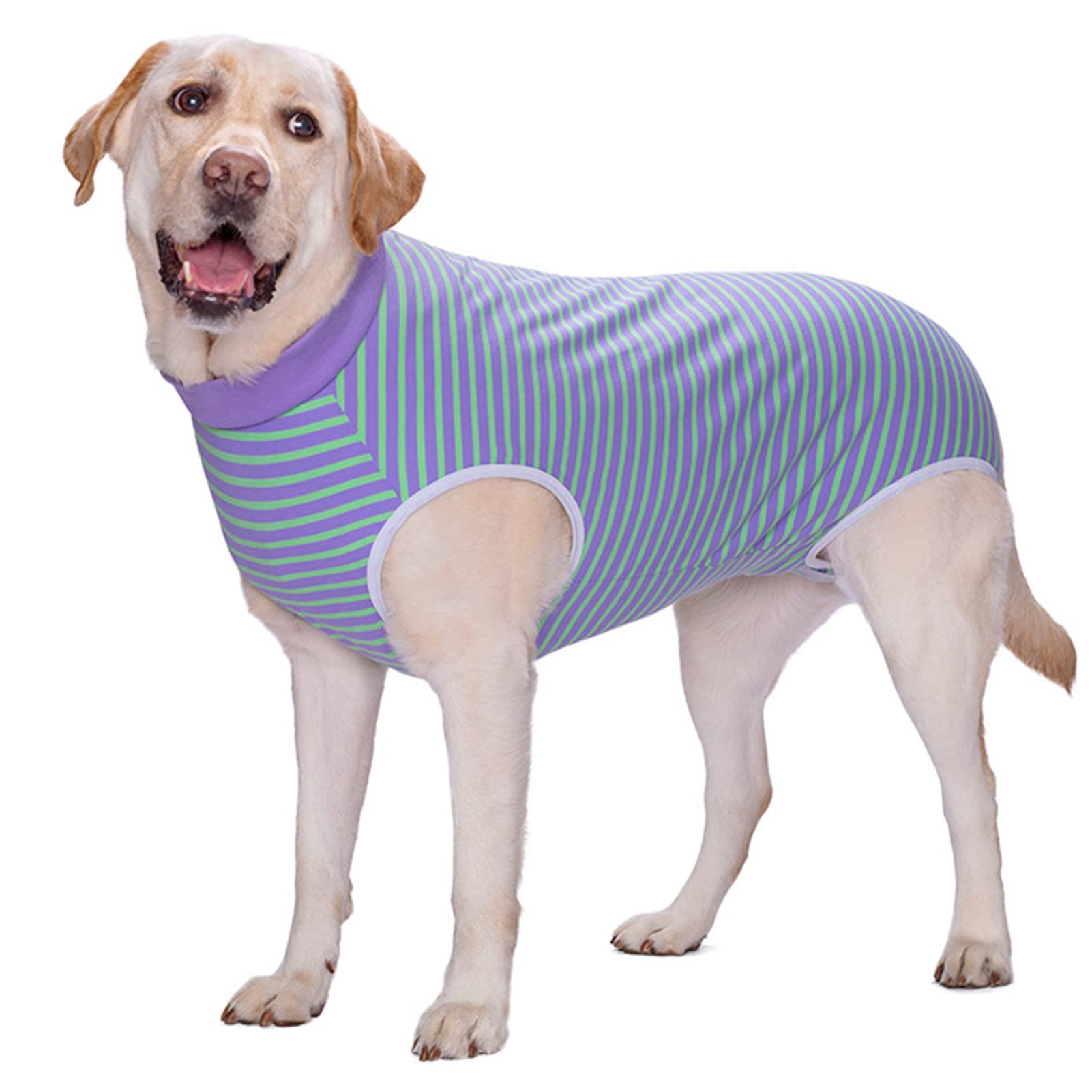 【送料無料】恐竜KUVEELA PET 術後服 犬服 犬術後服 術後ウェア 術後カバー服 保護服 介護服 避妊 離乳 傷口保護 皮膚病 大型犬 中型犬 色：パープル＋グリーン、サイズ：5L