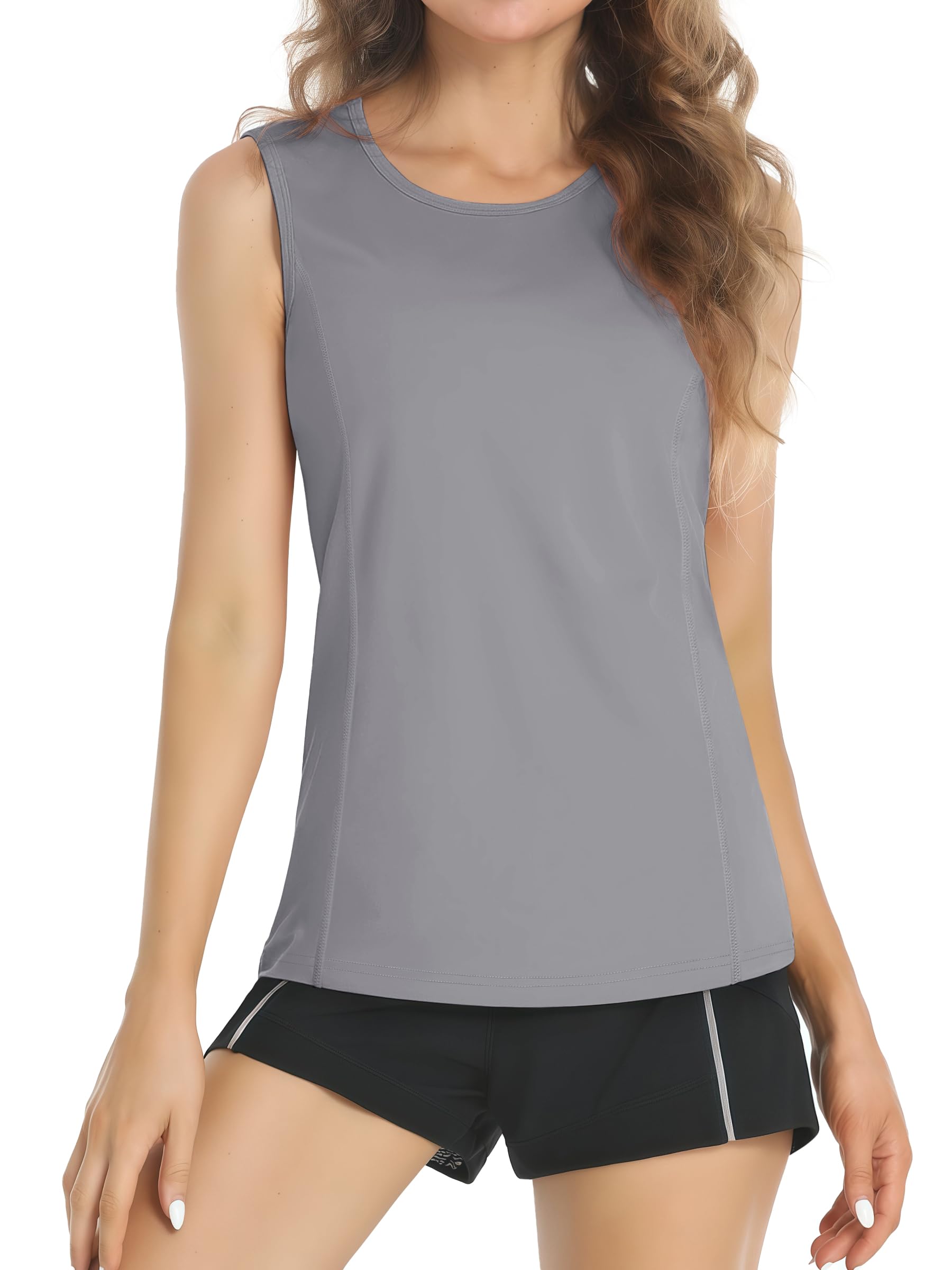 【送料無料】[KEFITEVD] タンクトップ レディース 大きいサイズ ノースリーブシャツ UPF80+ 吸汗速乾 ..